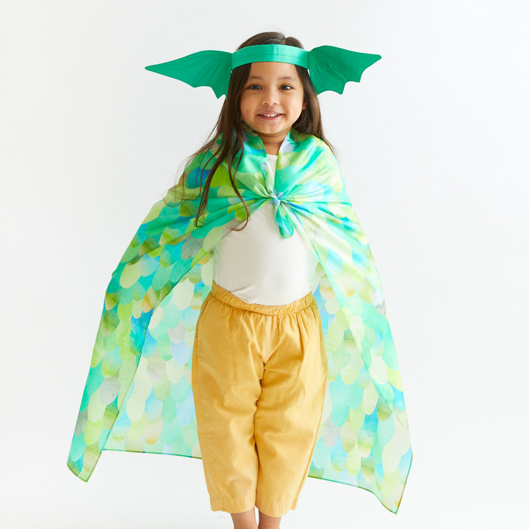 Sarah's Silks Dinosaur Playsilk - Premium Silk Play Scarf for Kids Pretend Play, Dress Up & Creative Activities | Perfect for Imaginative Play, Theater Costumes & Sensory Development