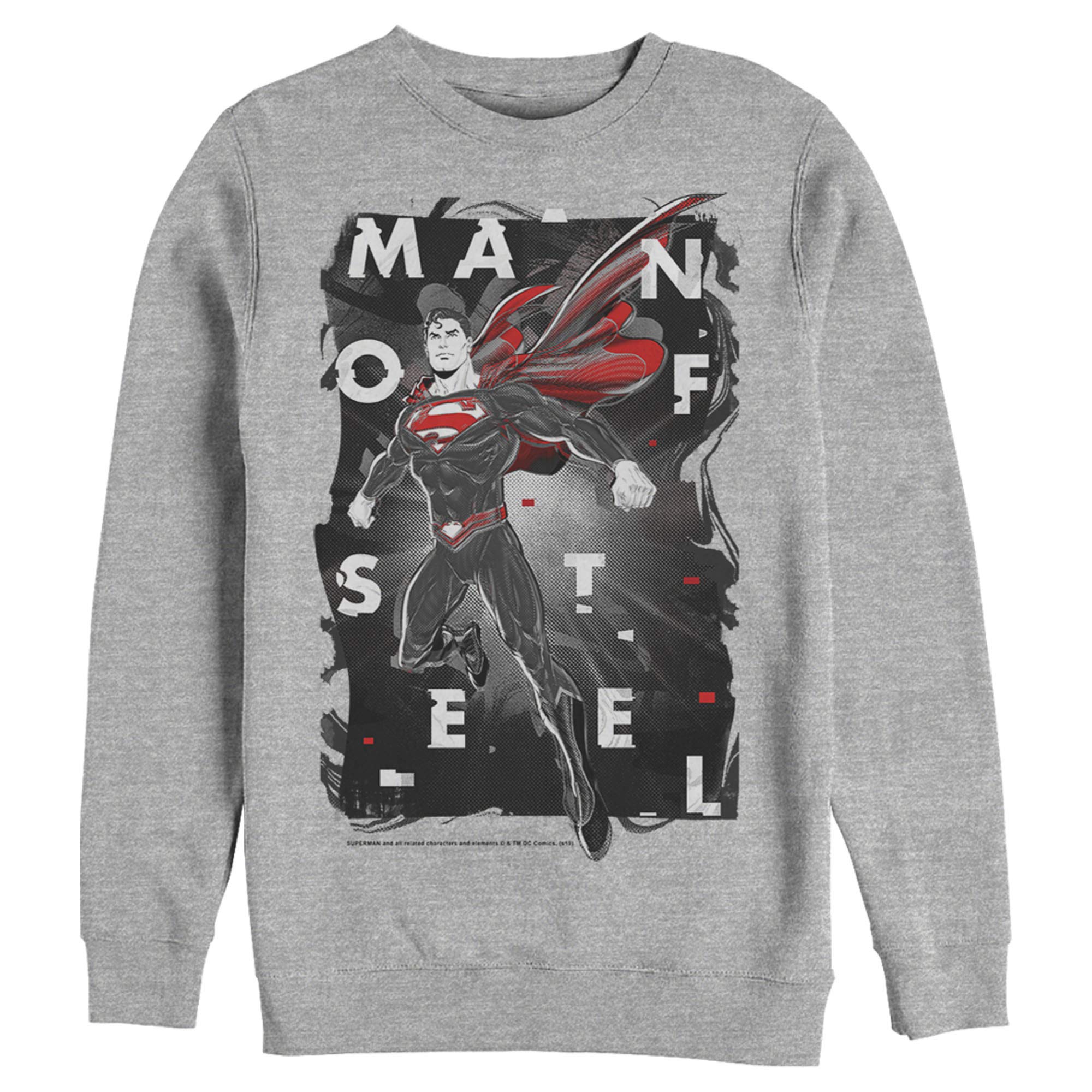 Superman Man of Steel Graphic Sweatshirt for Men - DC Comics Superhero Pullover Hoodie | Perfect for Casual Wear, Cosplay & Superhero Fans