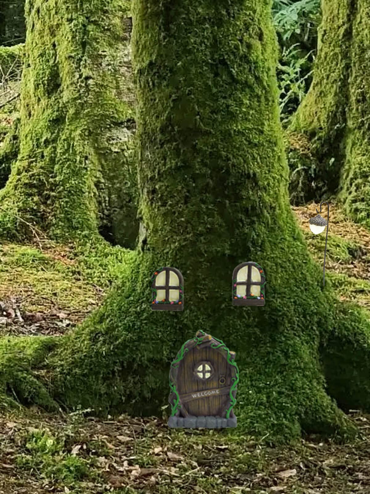 Glow in The Dark Fairy Garden Gnome Decorations for Door, Windows & Yard - Outdoor Fairy House Accessories for Magical Nighttime Garden Display