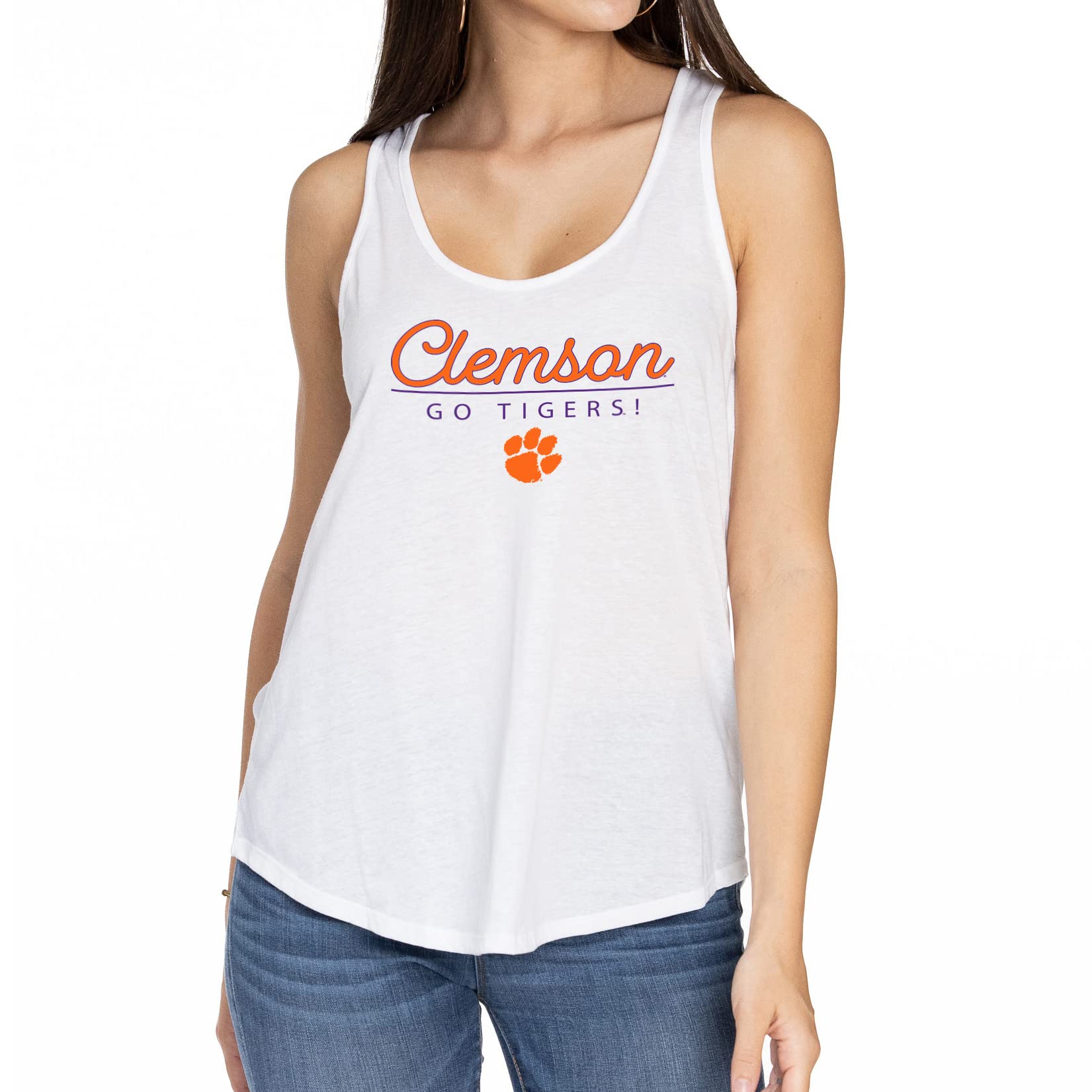 Flying Colors Apparel Women's NCAA Scoop Neck Racerback Tank Top - Comfortable Athletic Wear for Gym, Running & Casual Outfits