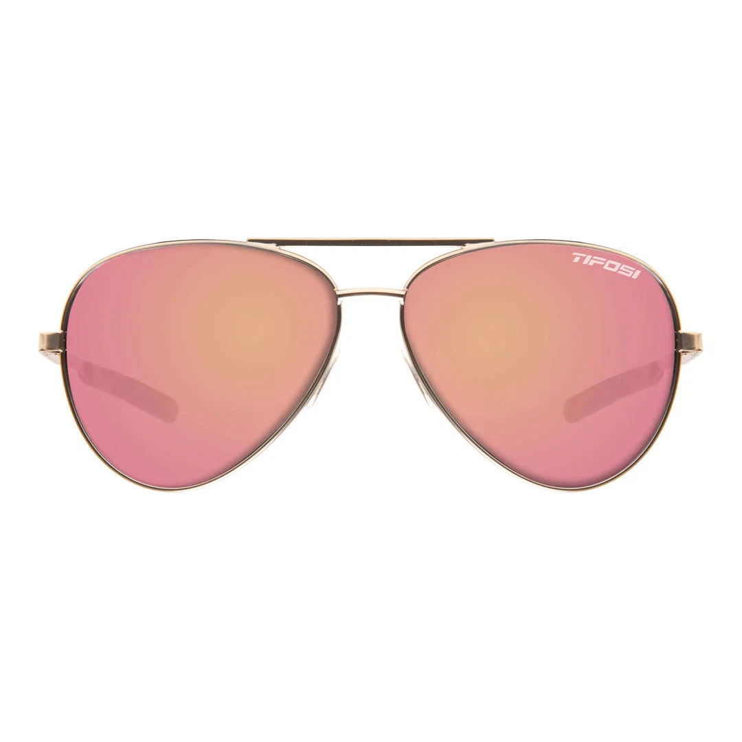 Tifosi Schwae Gold Pink Sunglasses - Polarized UV Protection for Women - Fashionable & Lightweight for Running, Cycling, Beach & Outdoor Activities