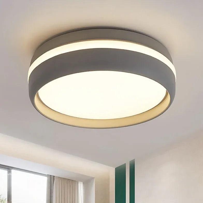 Modern Round Dual Tone Ceiling Light Fixture - Matte Black & Brushed Gold Finish - Perfect for Hallway, Entryway, Foyer, and Staircase Lighting