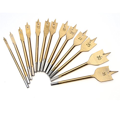 1PCS Spade Drill Bit Set - 16mm Titanium-Gold Coated Wood Boring Drill Bits for Woodworking, Hole Cutting & DIY Projects - Perfect for Furniture Making, Carpentry & Home Improvement