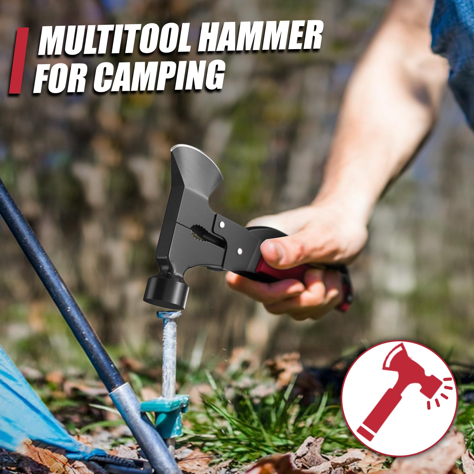 15-in-1 Multitool Axe Hatchet - Survival Camping Gear for Men | Perfect Outdoor Gift for Husband & Boyfriend | Ideal for Camping, Hiking, Emergency Preparedness & Wilderness Adventures