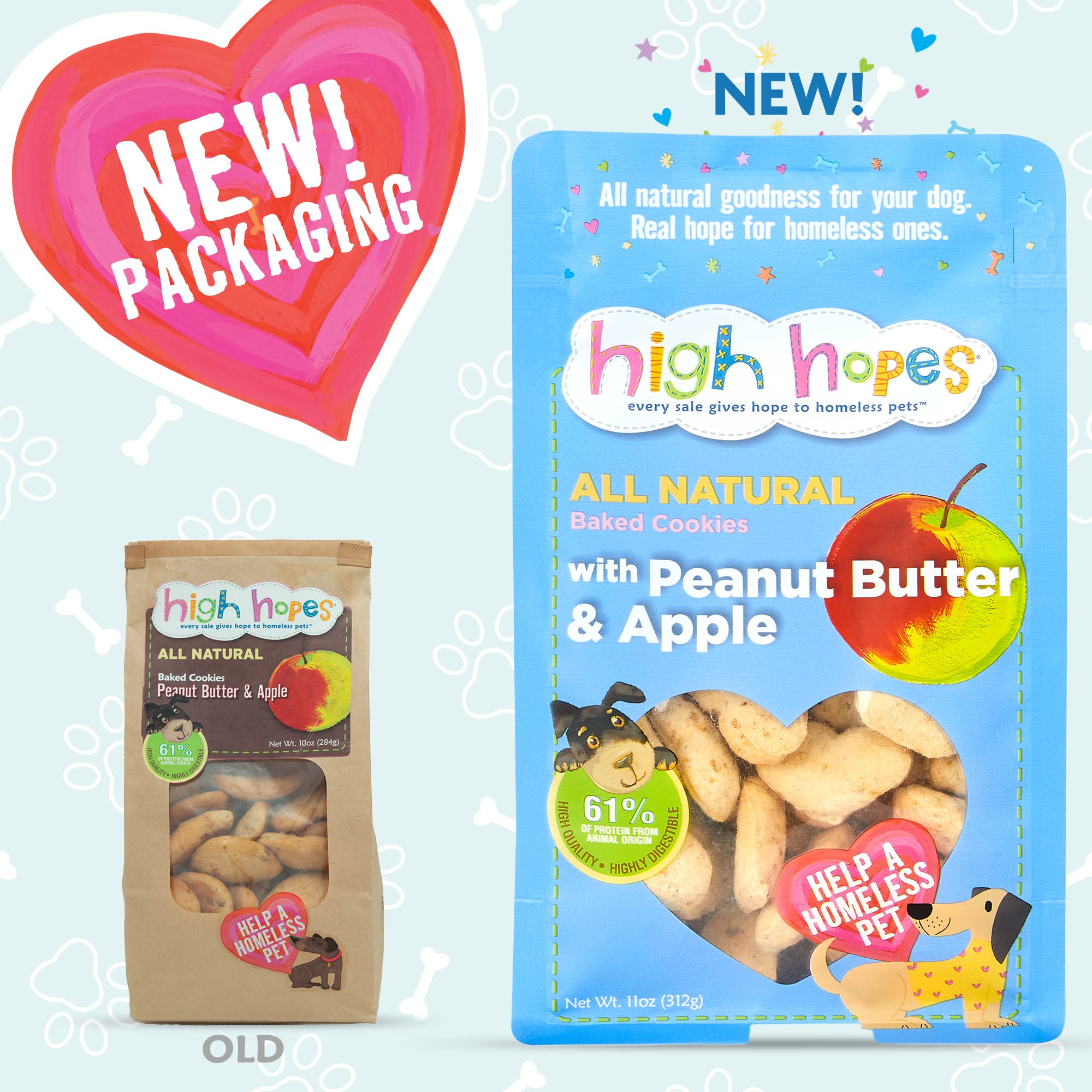 Organic Peanut Butter & Apple Dog Treats for Training - 11oz All-Natural Soft Chews - Supports Homeless Pets with Every Purchase - Perfect for Rewards, Snacks & Positive Reinforcement