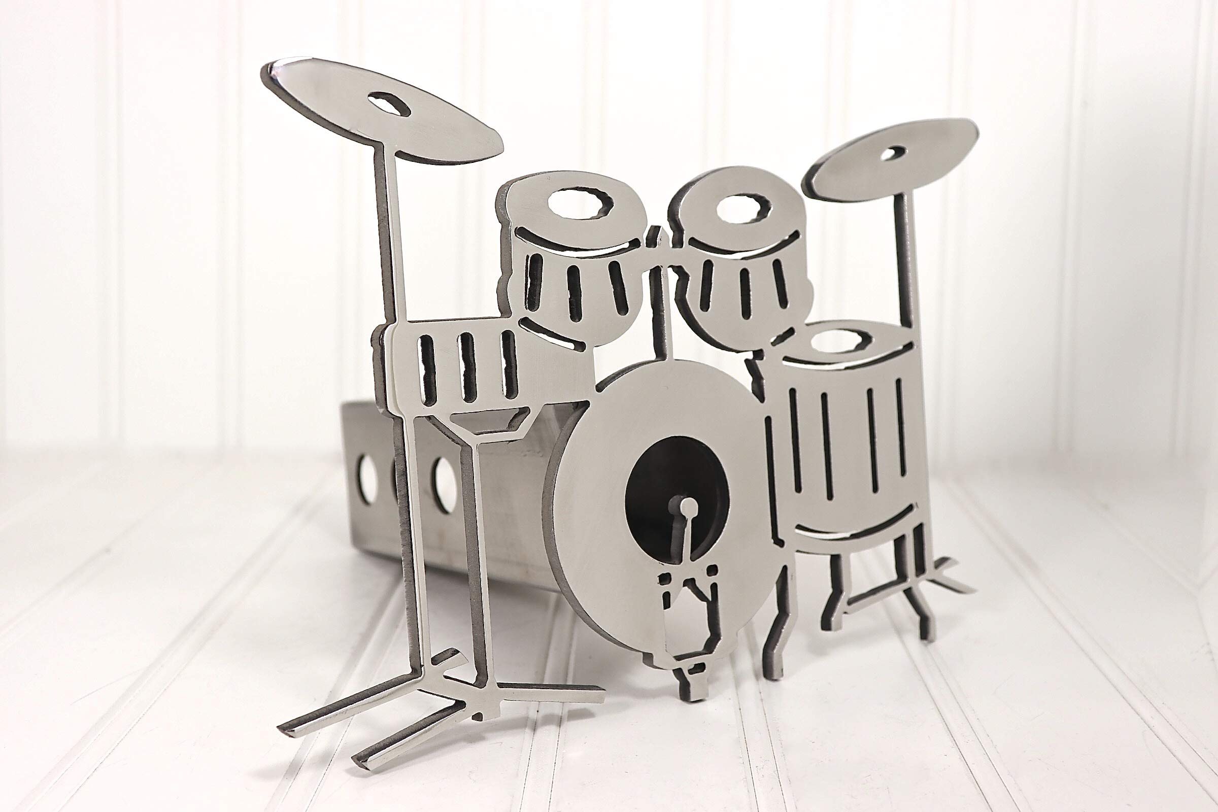 Stainless Steel Drumset Hitch Cover for Trucks & SUVs - Durable & Rustproof Trailer Accessory - Perfect for Travel, Camping & Outdoor Adventures
