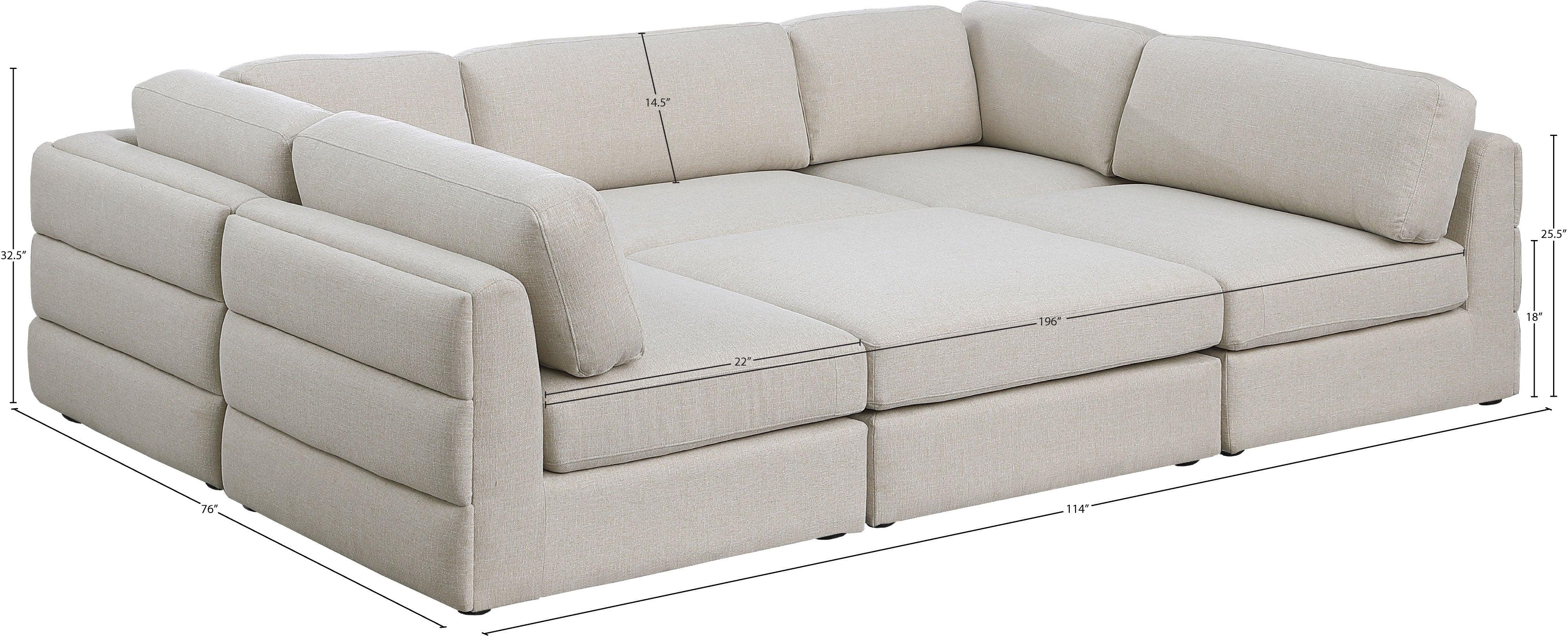 Beckham Durable Linen Textured Fabric Modular Sectional Sofa - Modern L-Shaped Living Room Couch for Small Spaces, Home Theater & Family Gatherings