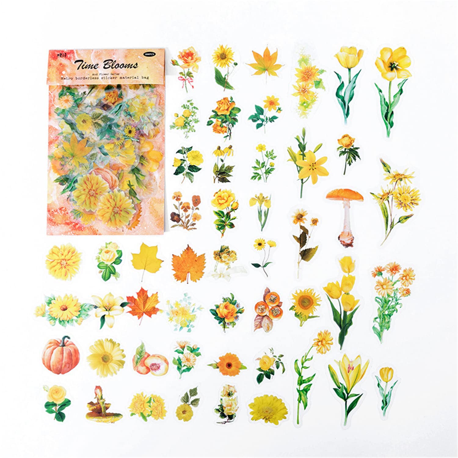 100PCS Vintage Floral Stickers - Self-Adhesive Scrapbooking Decals for DIY Crafts, Journals, Laptop Skins & Home Decor | Botanical Flower Design (Style 4) - Perfect for Scrapbooking, Bullet Journals, Gift Wrapping & Water Bottle Decoration