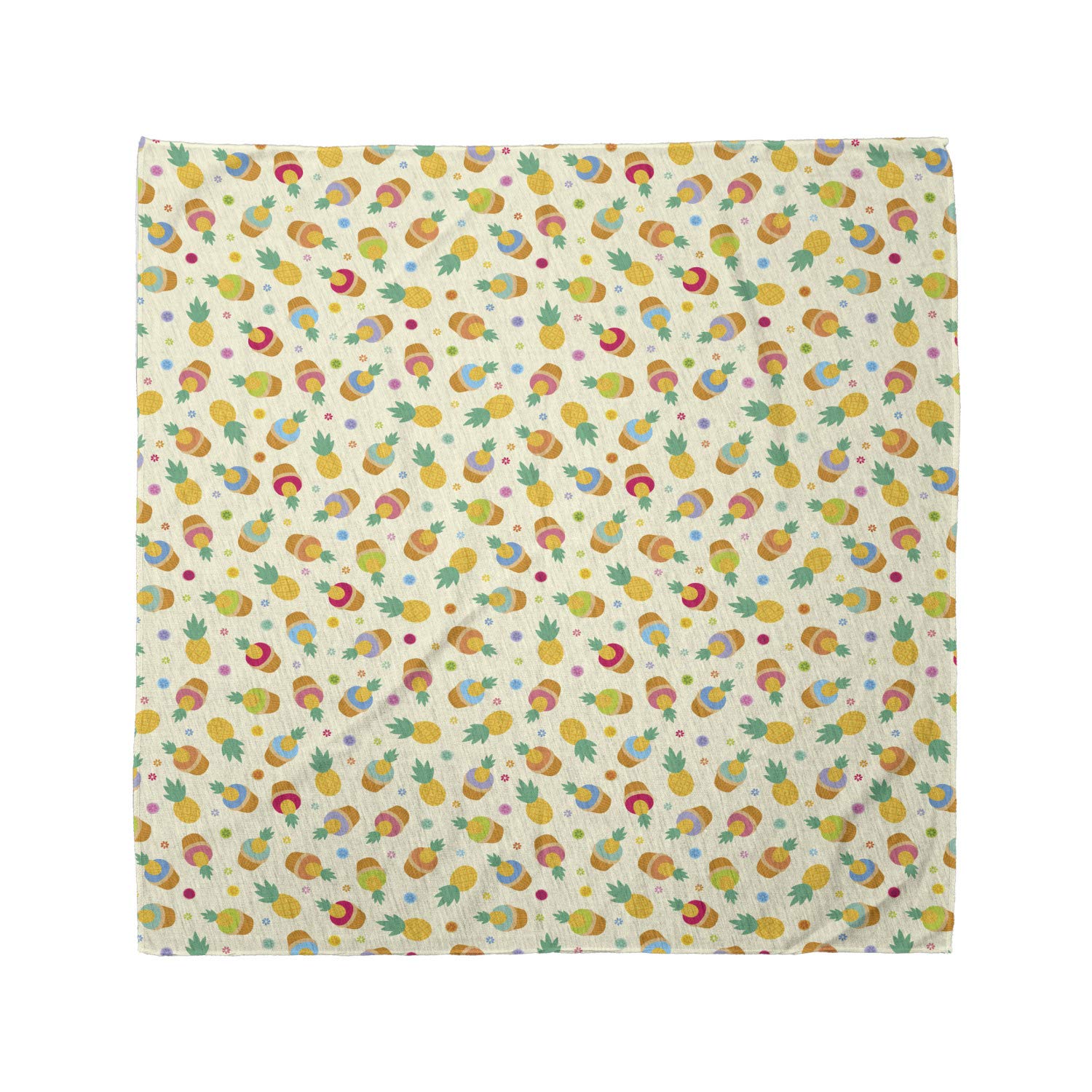 Ambesonne Fruit Bandana - Exotic Pineapples Pattern Unisex Head & Neck Scarf for Men Women - Perfect for Summer Outdoors, Beach, Music Festivals & Casual Wear