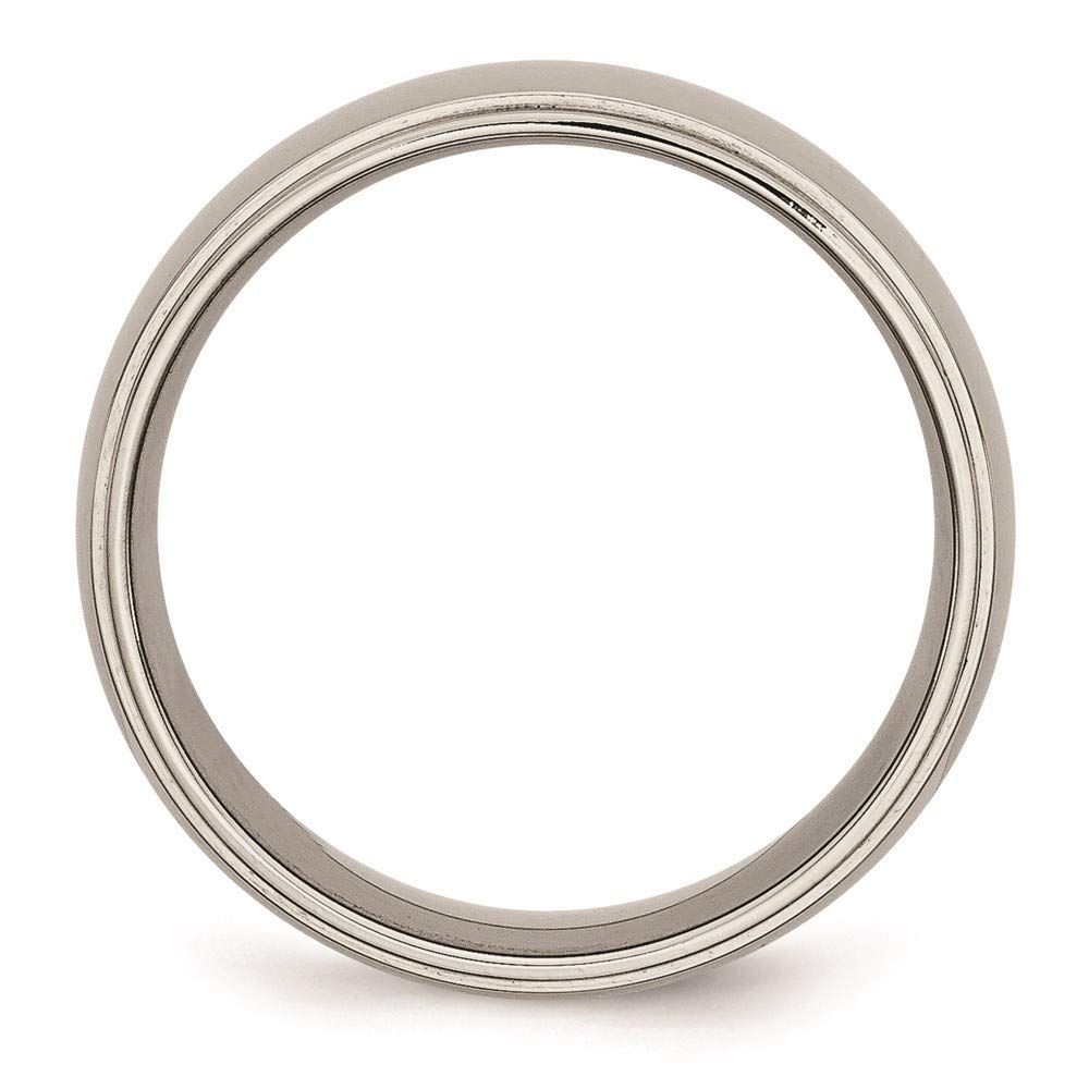 8mm Titanium Ridged Edge Wedding Band Ring for Women - Durable Bridal Engagement Ring, Hypoallergenic Fine Jewelry Gift for Her - Perfect for Anniversaries, Proposals & Special Occasions
