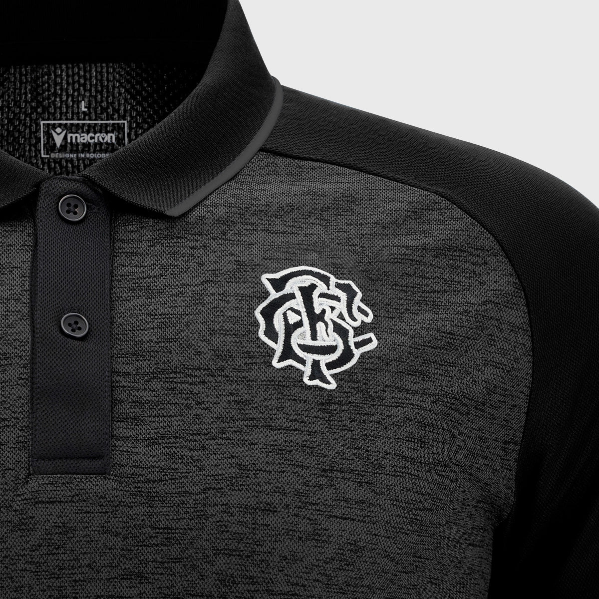 Macron Barbarians Rugby Poly Polo Shirt - Black - 2025 Edition | Performance Rugby Jersey for Training & Matches