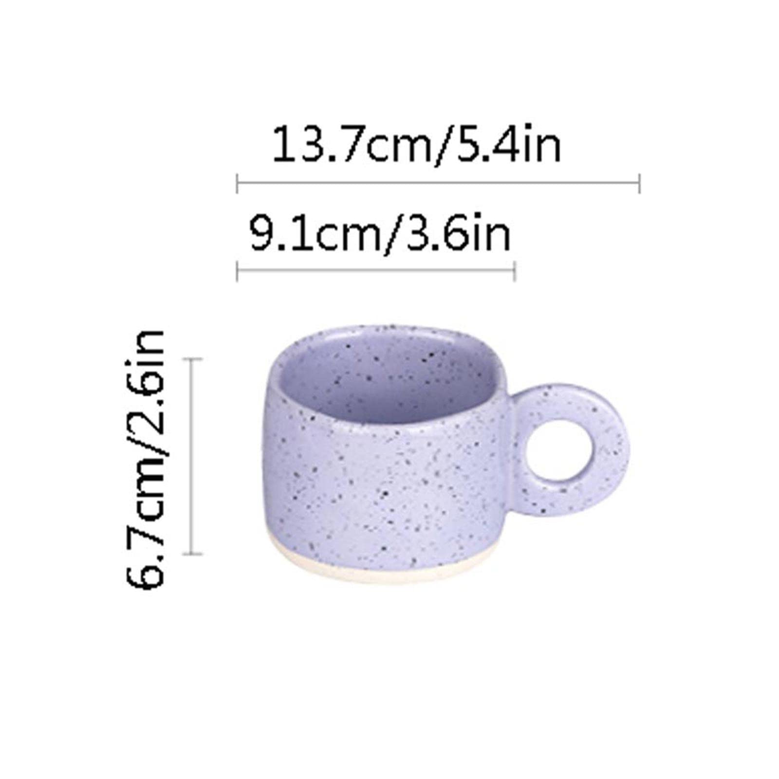 Premium Ceramic Coffee Mug with Ring Handle - 10.1oz (300ml) Insulated Tea & Coffee Cup for Home, Office - Green & Purple Breakfast Mug for Hot/Cold Drinks - Perfect for Morning Coffee, Afternoon Tea or Office Use