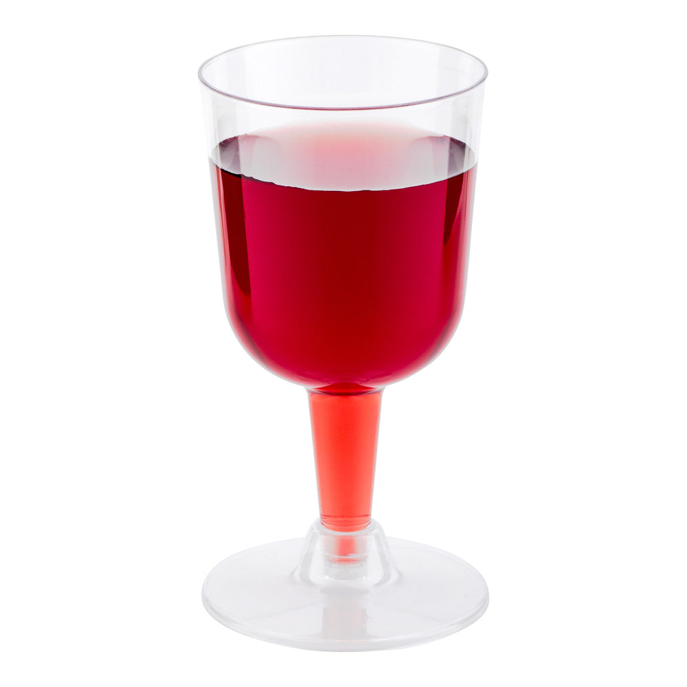 4 oz Clear Plastic Chalice Wine Glasses - 2.5