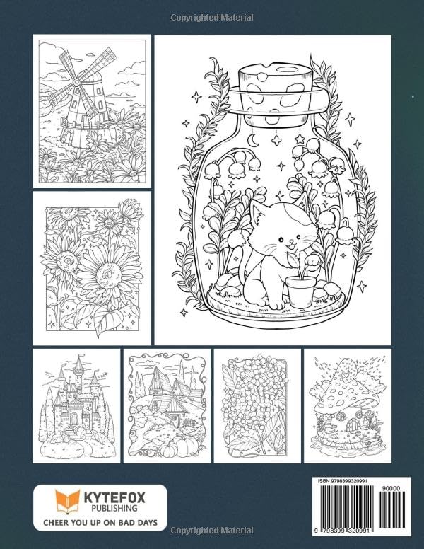 Adult Coloring Book for Stress Relief - Animals, Landscapes, Flowers, Patterns & Mushrooms | Relaxing Art Therapy for Anxiety & Mindfulness | Perfect for Home, Office & Travel