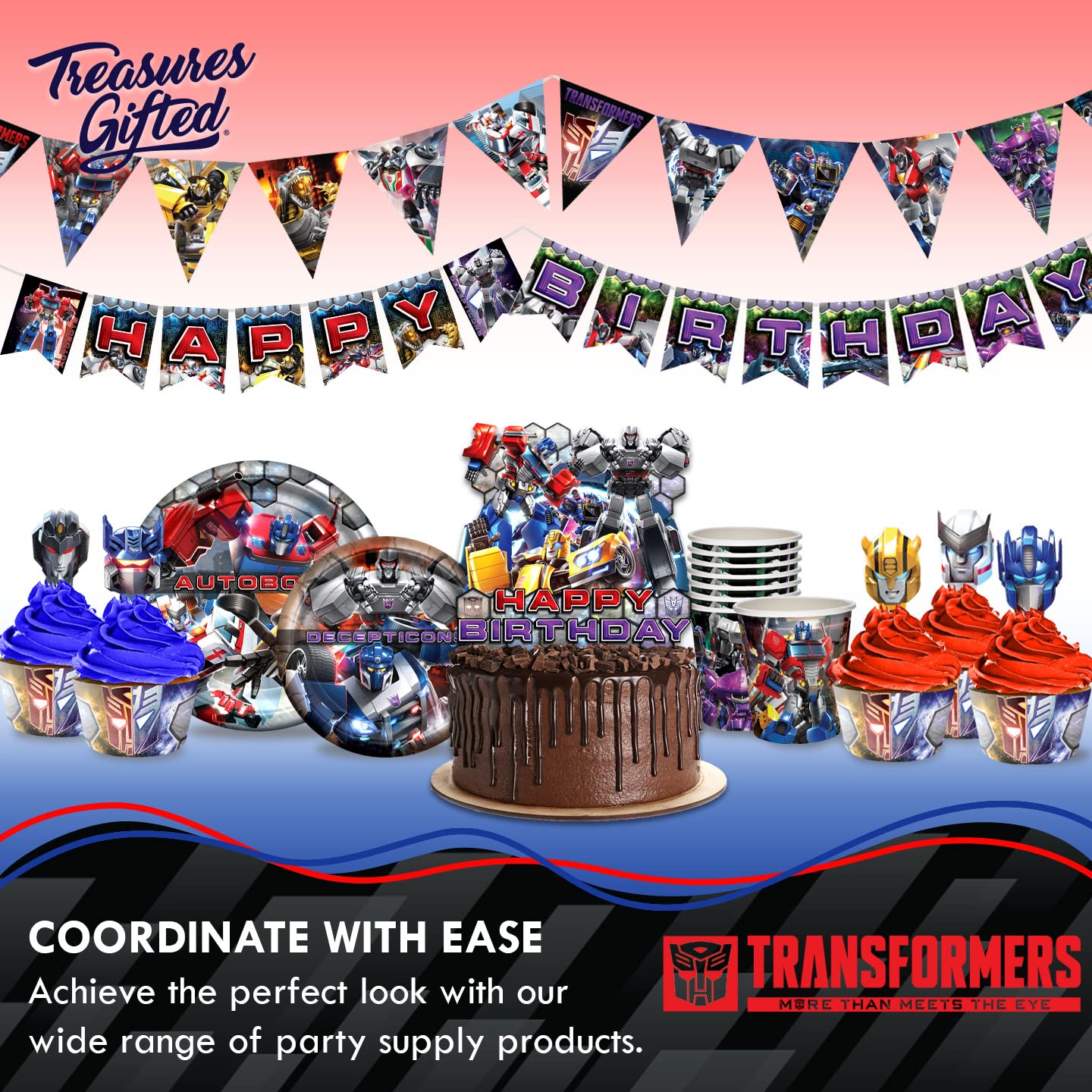 Officially Licensed Transformers 16ct 9oz Party Cups - Decepticons Themed Birthday Party Supplies & Decorations - Perfect for Kids Birthday Parties, Themed Events & Movie Nights
