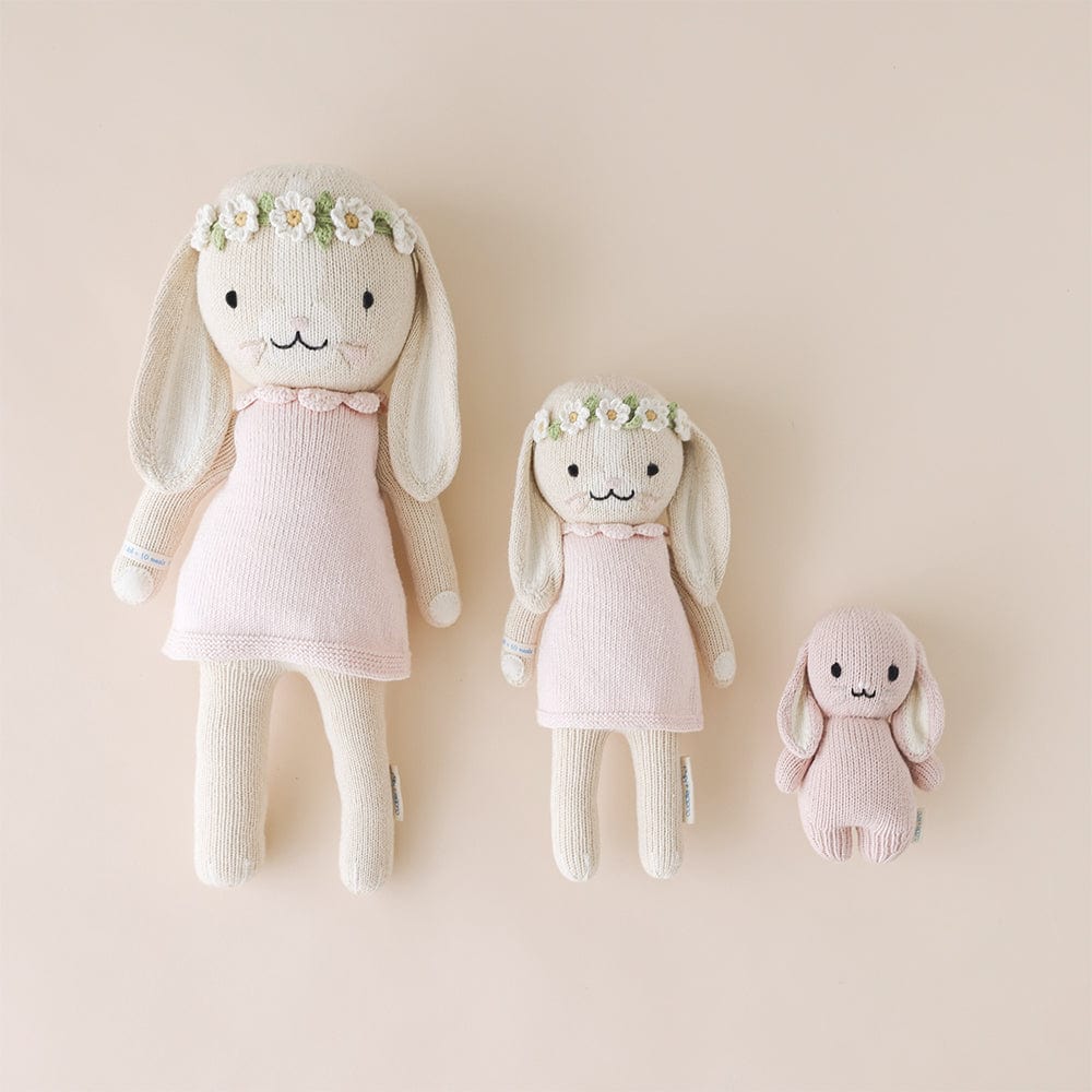Cuddle+Kind Organic Cotton Baby Bunny Plush Toy - Soft & Huggable Stuffed Animal for Newborns, Toddlers & Kids | Perfect for Nursery Decor, Baby Shower Gifts & Cuddling