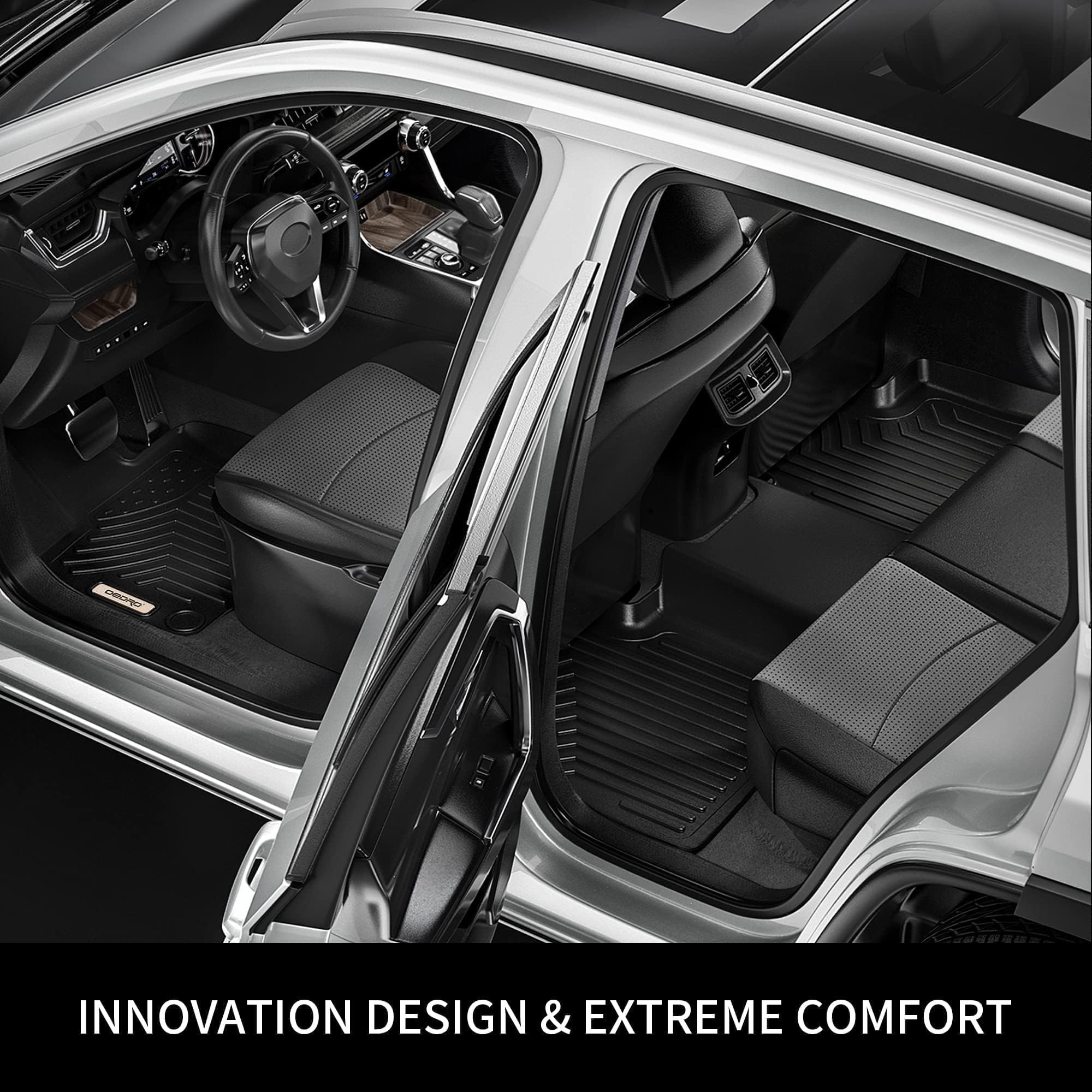 OEDRO All-Weather TPE Floor Mats for 2021-2025 Ford Bronco 4-Door - Heavy Duty Black Car Floor Liners Set (Front & Rear Rows) | Perfect for Off-Roading, Daily Commuting & Extreme Weather Protection