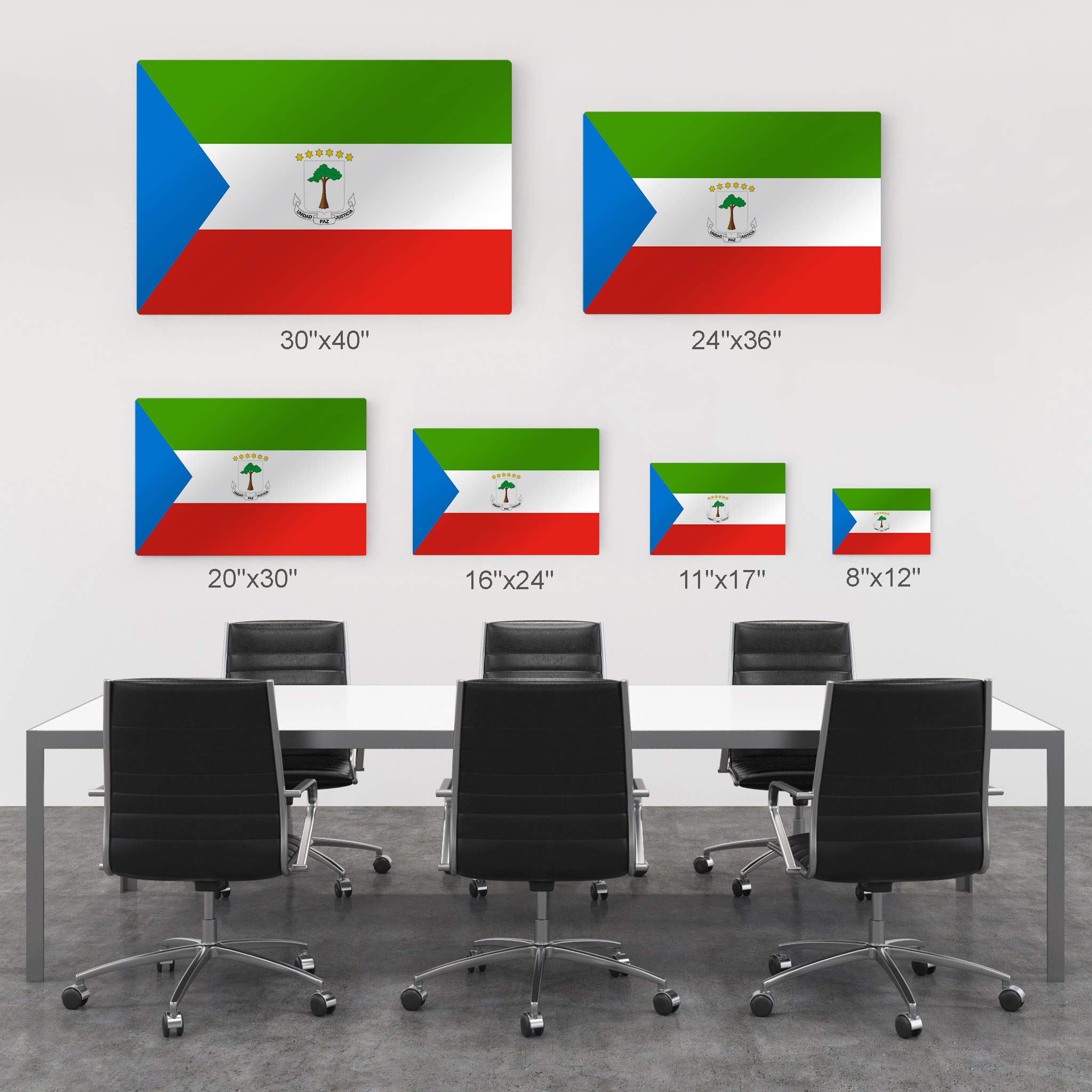 Equatorial Guinea Flag Metal Wall Art Print - 30x40 Inches, Ready to Hang, Made in USA | Modern Home & Office Decor for Living Room, Dorm, Bedroom, Kitchen, Man Cave, Sports Club & Bar | Patriotic African Country Flags Wall Decor