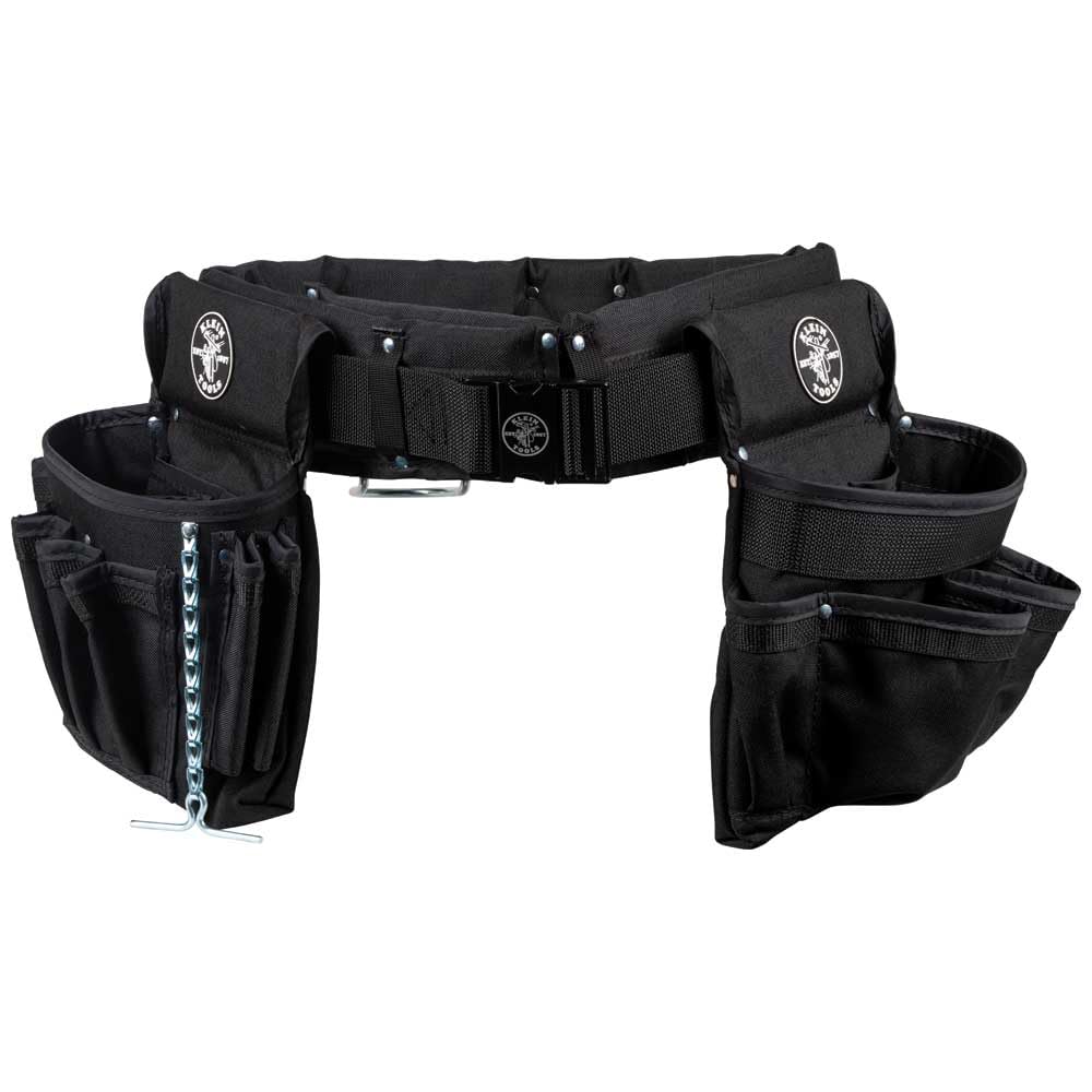 Klein Tools 5710M Electrician's Powerline Padded Tool Belt and Tool Pouch Combo Set - Medium 4-Piece for Comfortable Electrical Work & Construction Projects