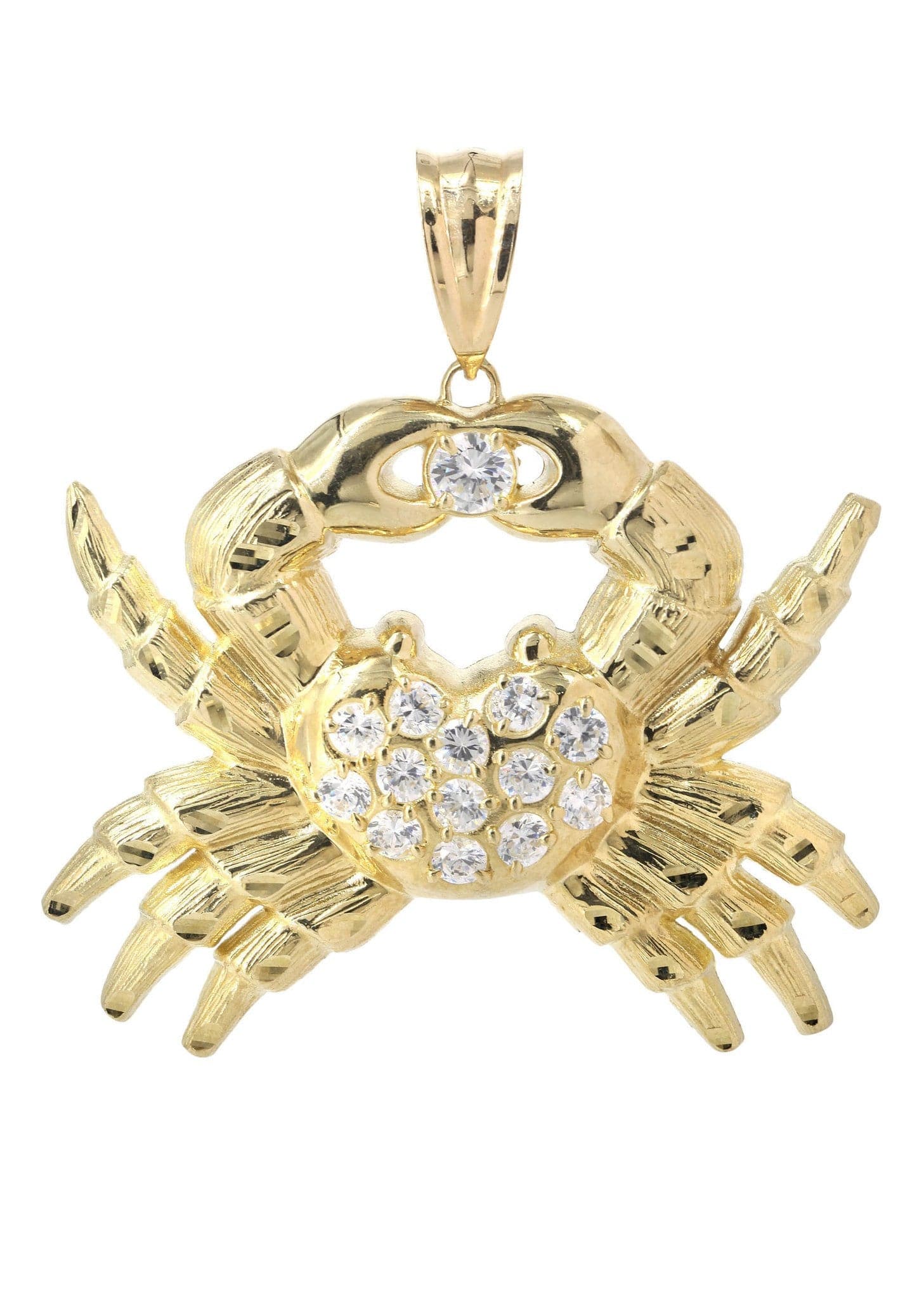 10K Gold Crab Pendant Necklace - 20.5 Grams Solid Gold Jewelry for Women - Perfect Gift for Birthday, Anniversary & Beach Lovers