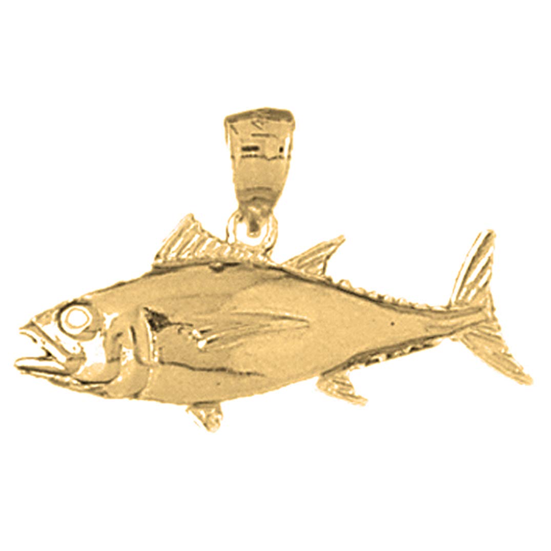 14K Yellow Gold-Plated 925 Silver Tuna Pendant Necklace - 18 Inch Jewelry for Women | Perfect Gift for Birthday, Anniversary & Special Occasions