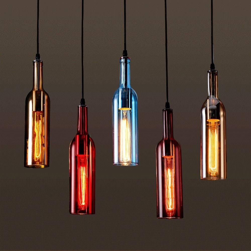 Modern LED Chandelier Light - Creative Wine Bottle Glass Design, Adjustable Beer-Themed Ceiling Pendant Lamp with Professional Materials for Bars, Restaurants & Home Decor | Perfect for Dining Rooms, Living Rooms & Commercial Spaces