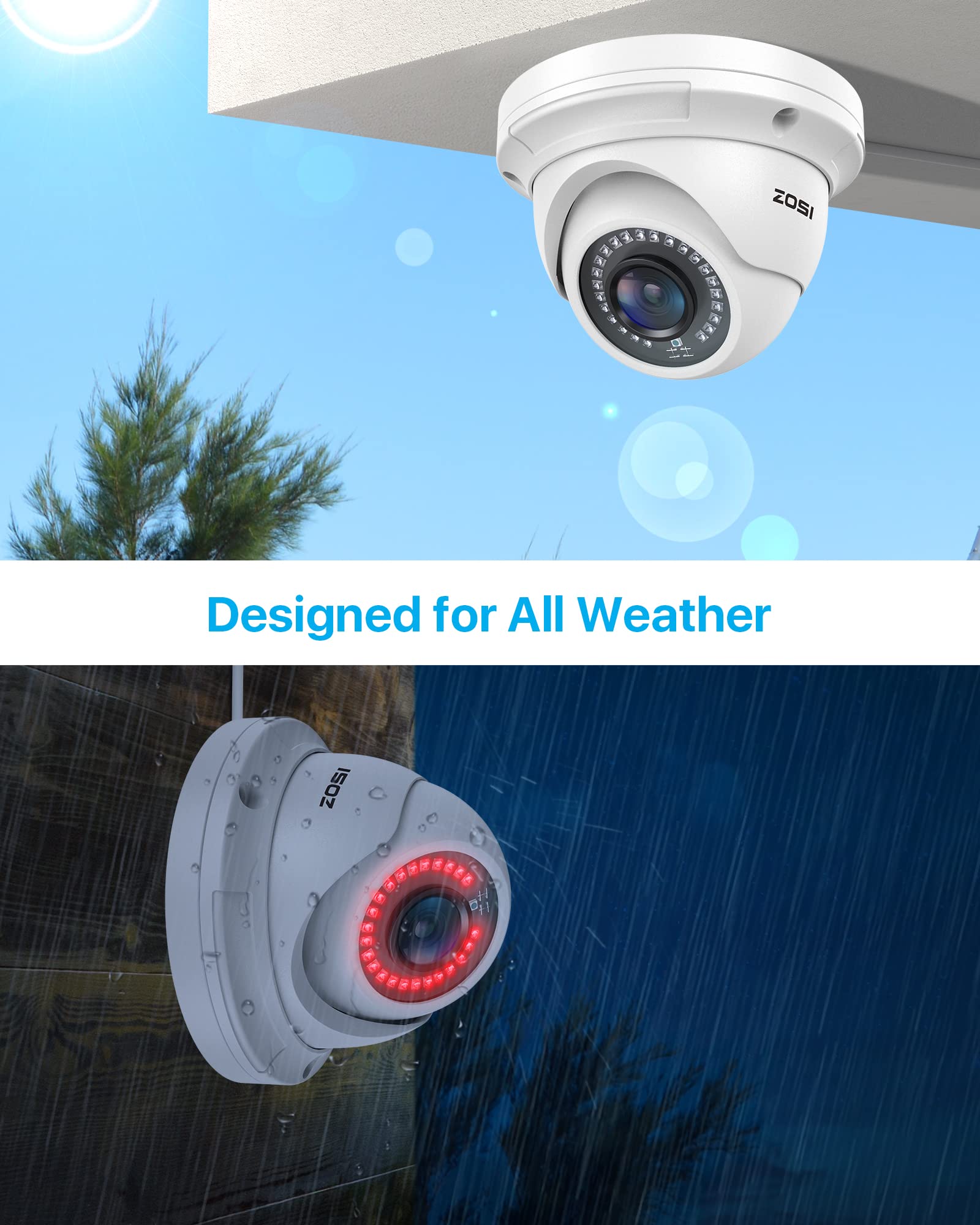 ZOSI 16CH 4K PoE Security Camera System with 4TB HDD - 10pcs 5MP Outdoor/Indoor IP Cameras, H.265+ 16CH 8MP NVR, 120ft Night Vision, Remote Access, 24/7 Recording - Ideal for Home Security, Business Surveillance & Property Monitoring