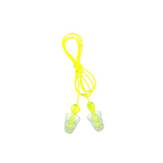 3M P3000 Tri Flange Earplugs with 26dB NRR - Reusable Corded Hearing Protection for Construction, Shooting & Sleeping