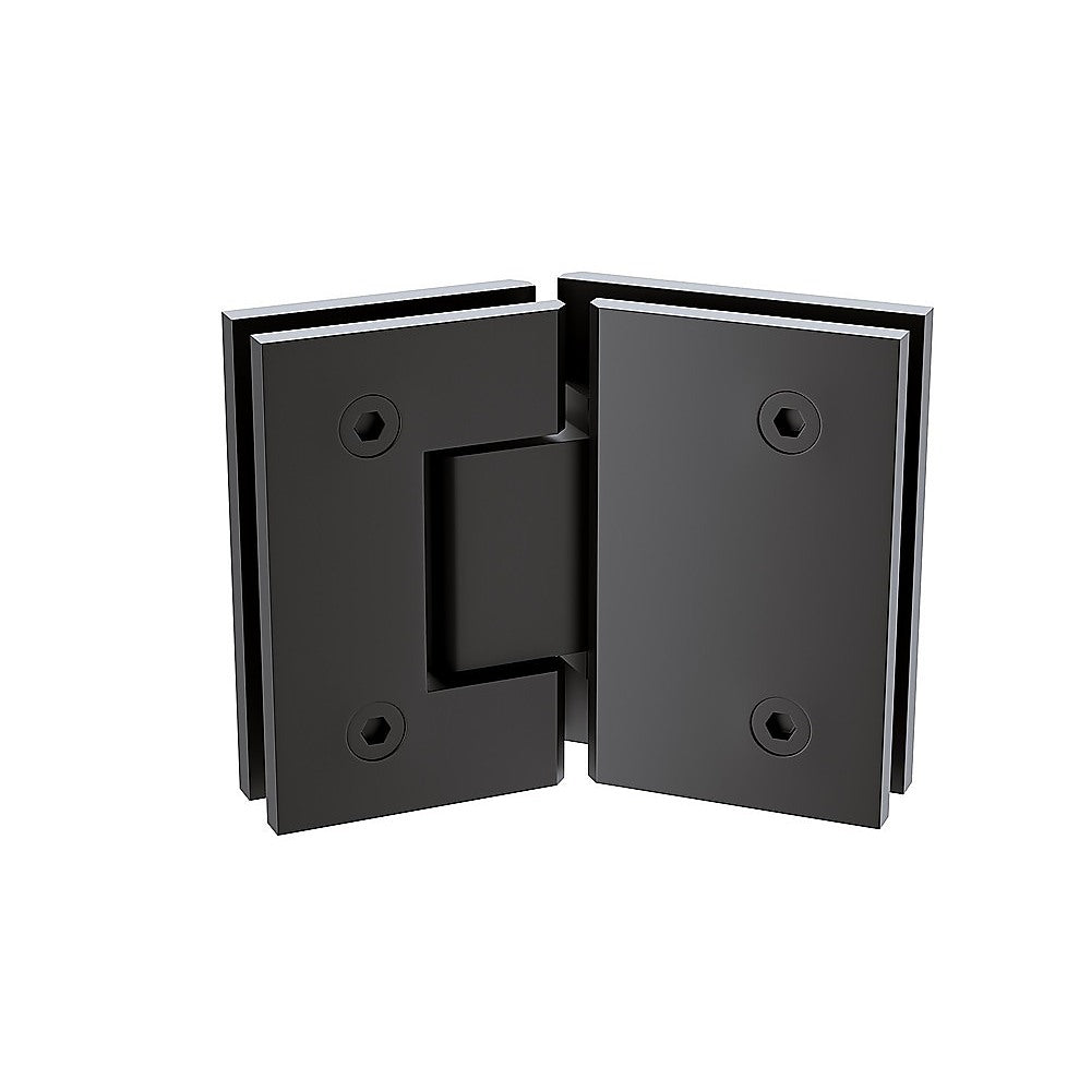 100cm Frameless Diamond Shower Screen with Channels & Stainless Steel Hinges - Black | Modern Bathroom Glass Enclosure for Walk-in Showers & Wet Rooms