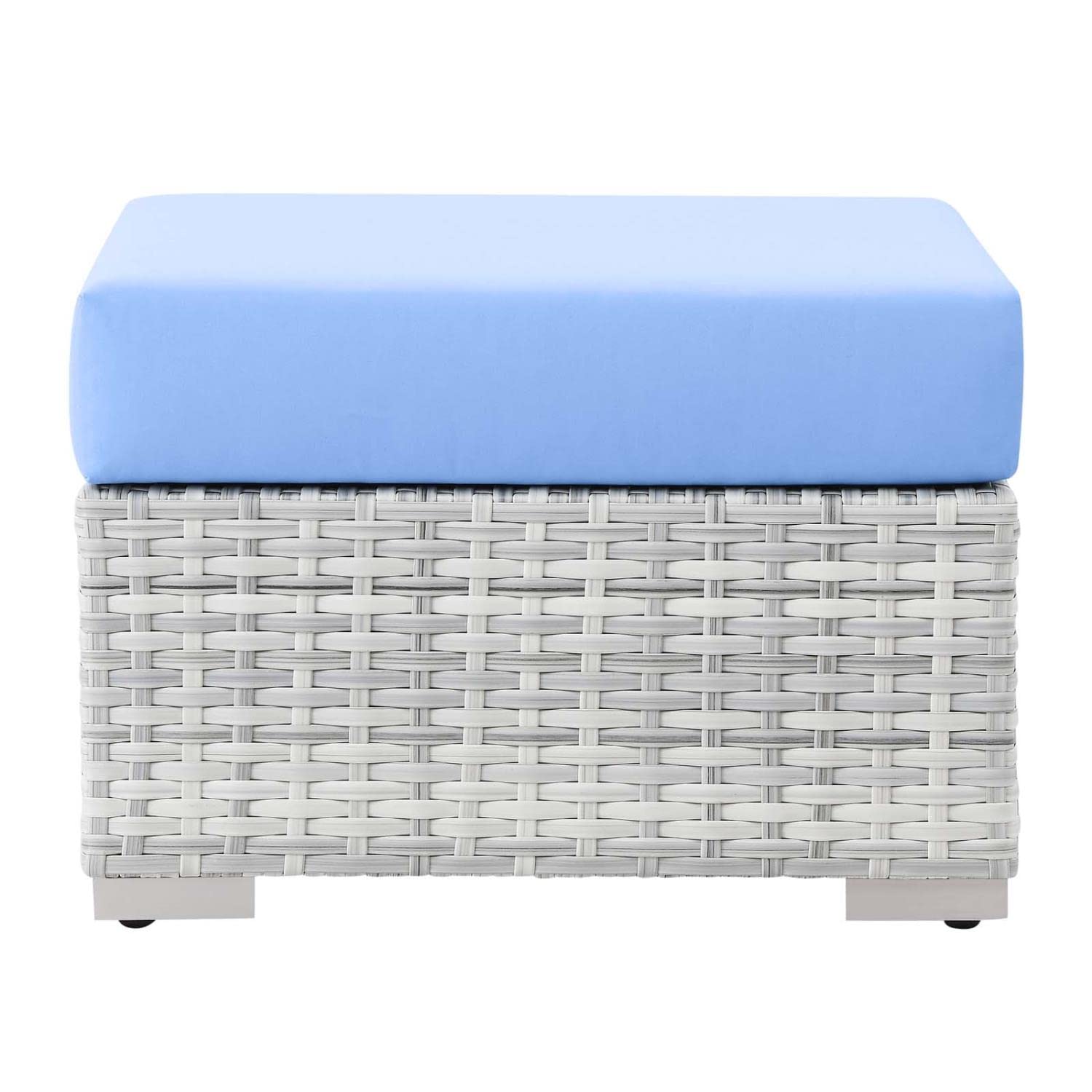 Modway EEI-4301-LGR-LBU Light Gray & Light Blue Storage Ottoman - Modern Living Room Footrest with Hidden Compartment | Perfect for Small Spaces, Bedroom Decor & Extra Seating