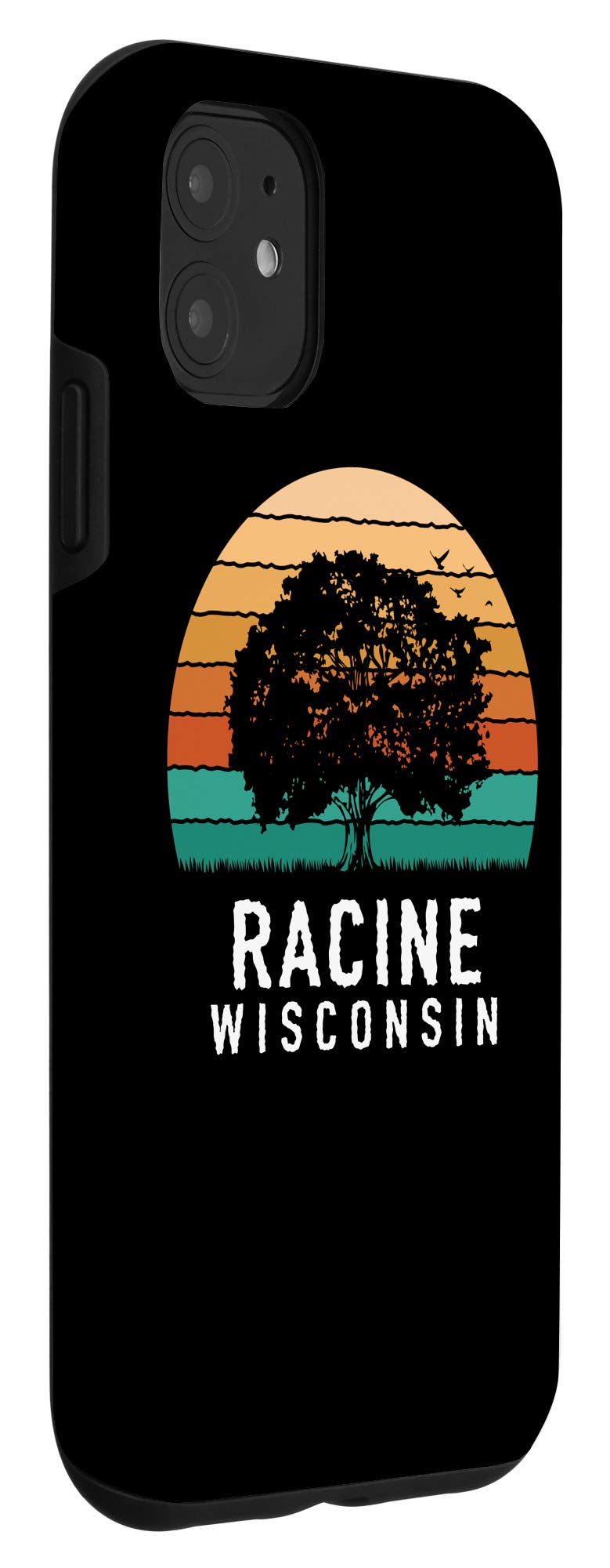 Vintage Wisconsin Souvenir iPhone 11 Case - Racine Sunset Design - Durable Protective Phone Cover for Travel, Gifts & Everyday Use