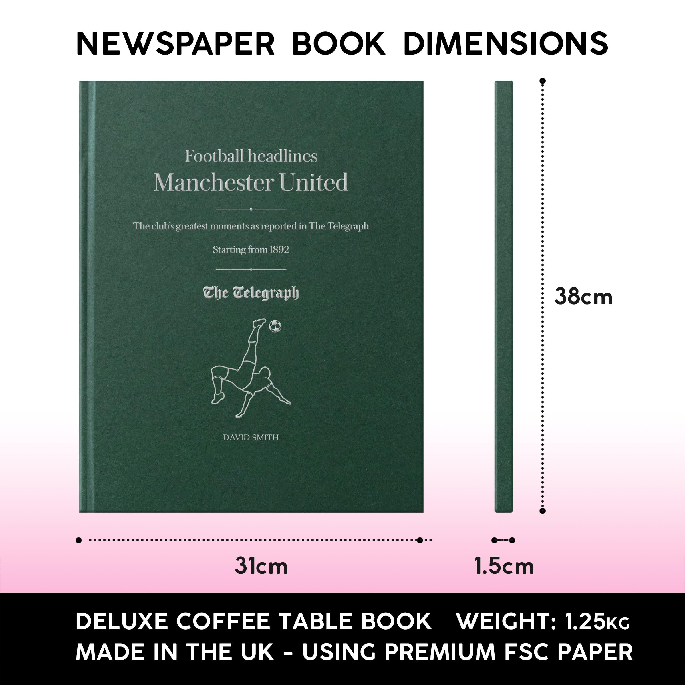 Premium Personalized Special Edition Football Newspaper Book - Unique Gift for Sports Fans - Perfect for Birthdays, Anniversaries & Memorabilia Collectors
