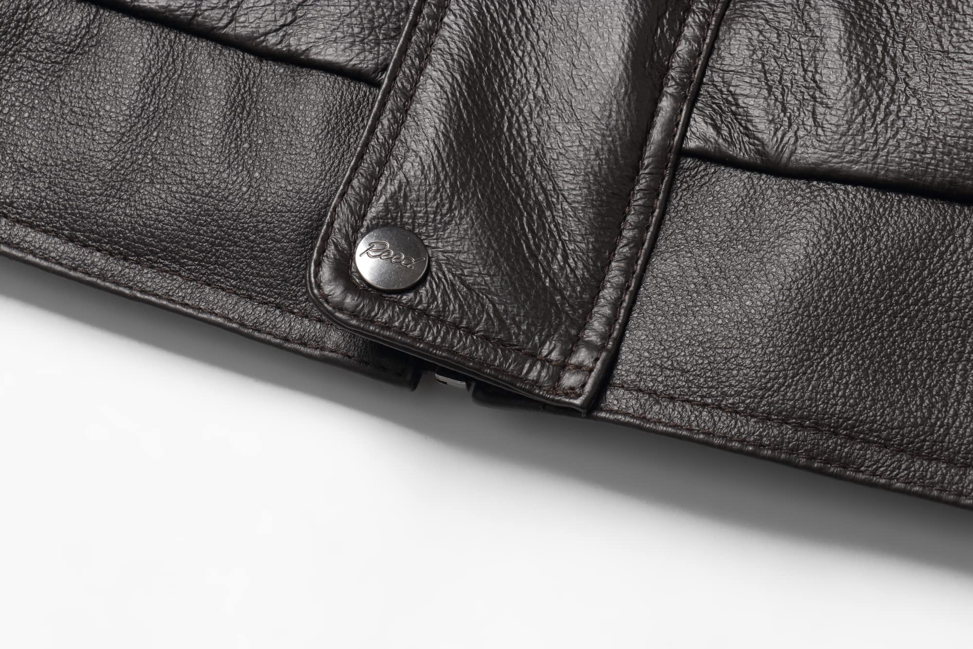 REED Men's American Style Bomber Jacket - Genuine Leather, Classic Aviator Design, Durable & Stylish - Perfect for Casual Wear, Motorcycle Riding & Outdoor Adventures