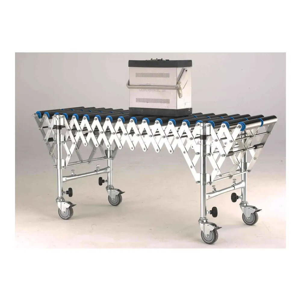 Flexible PVC Roller Conveyor Belt - 400mm x 4.5m Expandable, Heavy Duty Industrial Conveyor System for Warehouse, Packaging & Material Handling