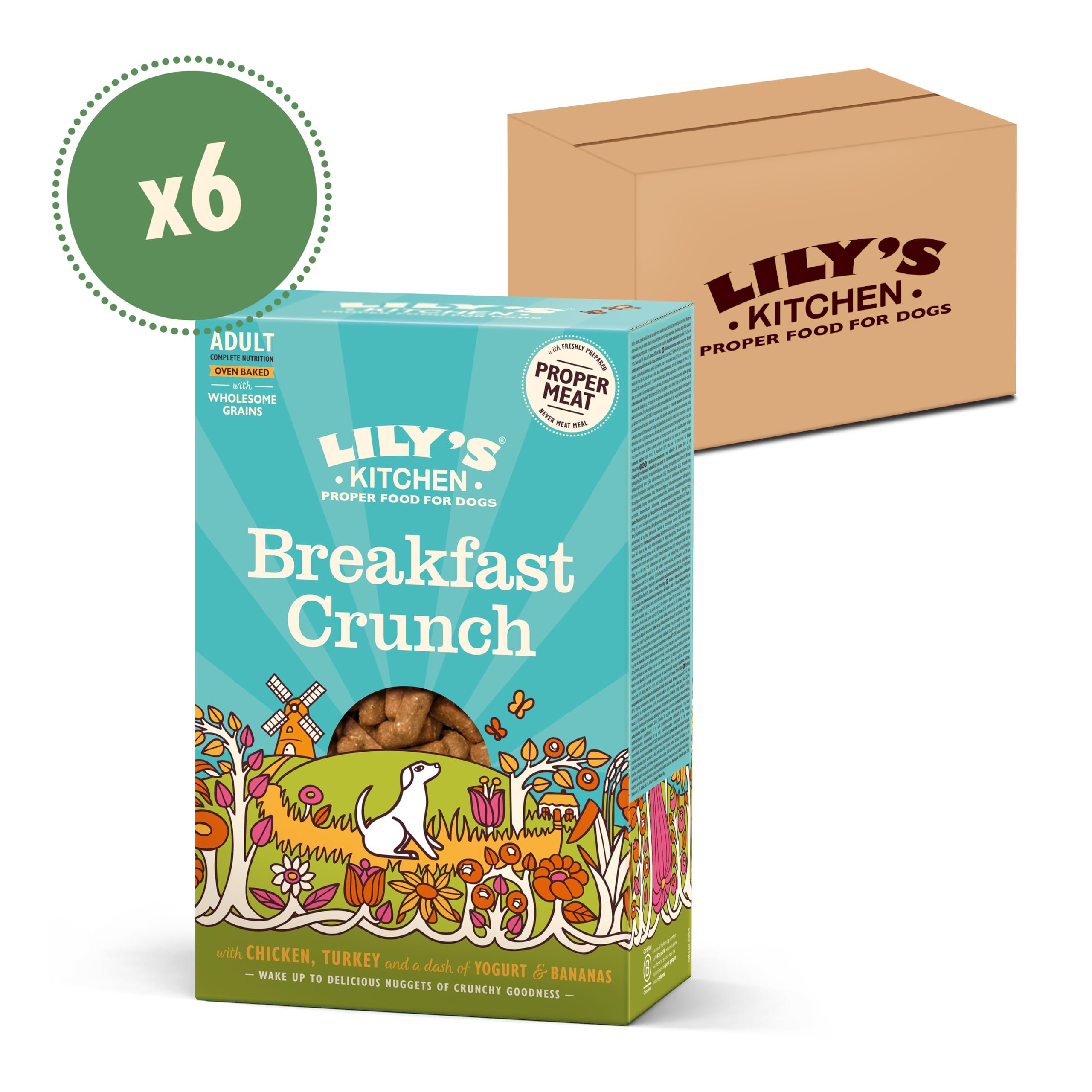 Lily's Kitchen Breakfast Crunch Dry Dog Food - Grain-Free, Natural Ingredients, 800g for Small & Large Dogs - Perfect for Morning Meals & Training Treats
