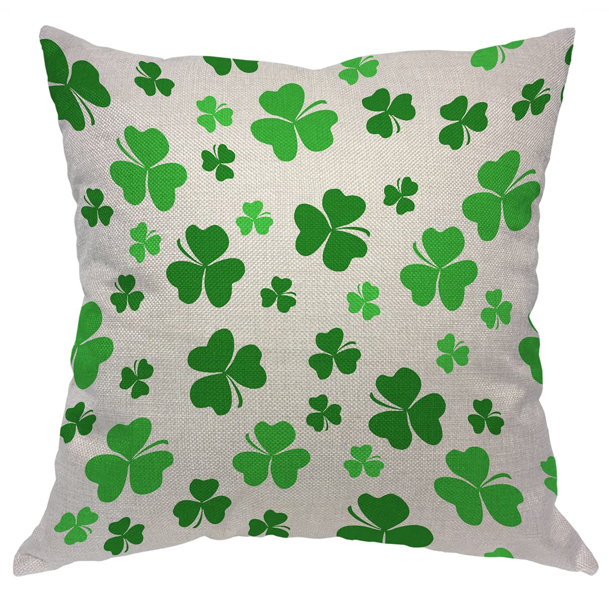 WONDERTIFY Irish Clover Shamrock St. Patrick's Day Throw Pillow Covers 18x18 Inch - Decorative Cushion Cases for Couch, Sofa & Bed - Perfect for Home Decor, Holiday Celebrations & Irish-Themed Parties