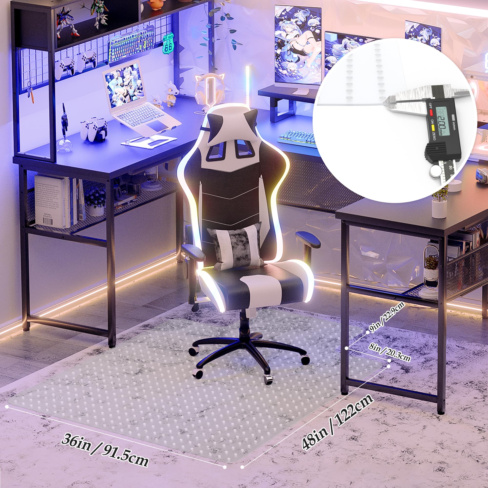 Clear Office Chair Mat for Carpet 36x48