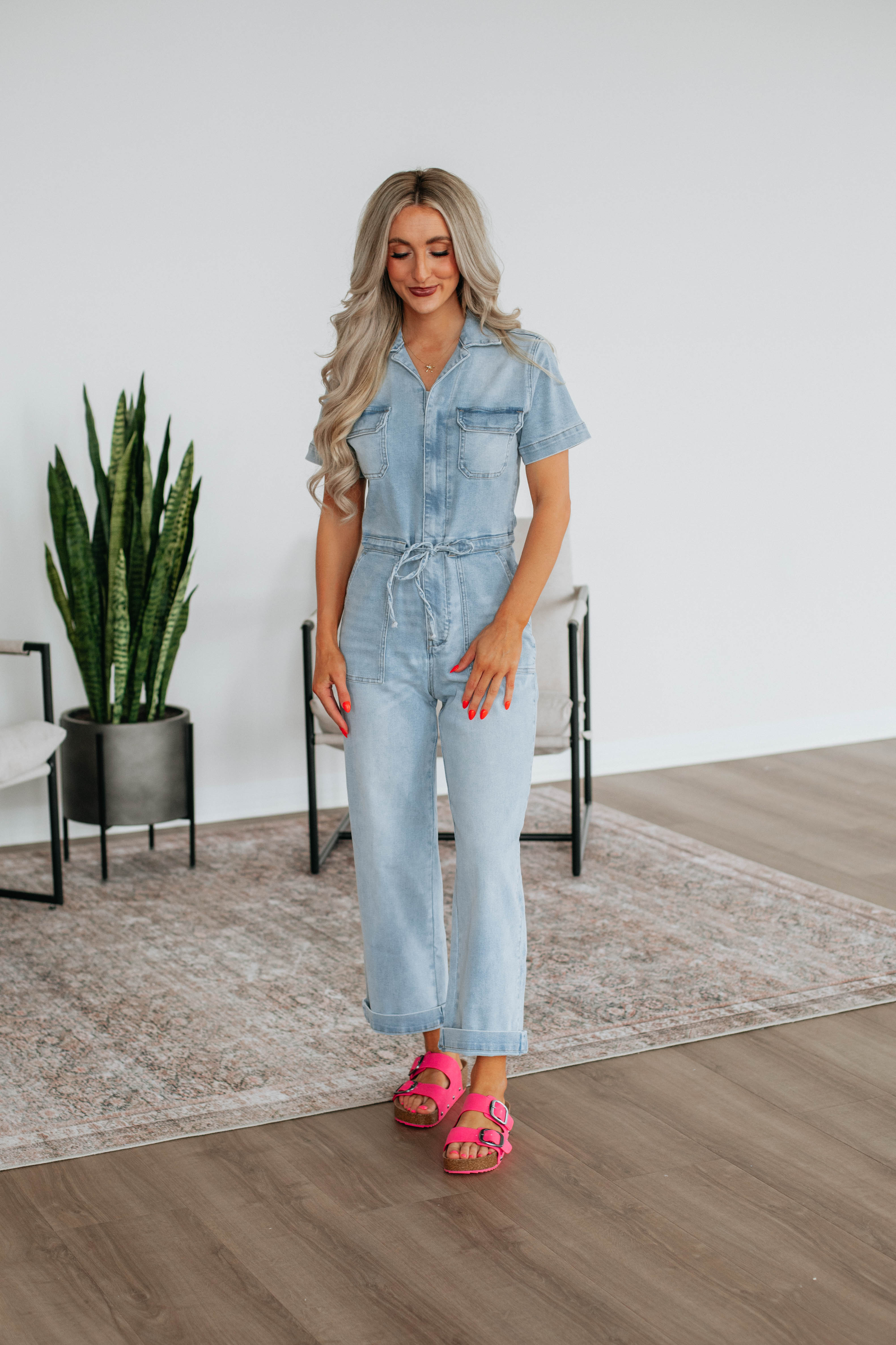 Caroline KanCan Denim Jumpsuit for Women - Stylish One-Piece Romper with Pockets | Perfect for Casual Outings, Date Nights & Summer Fashion