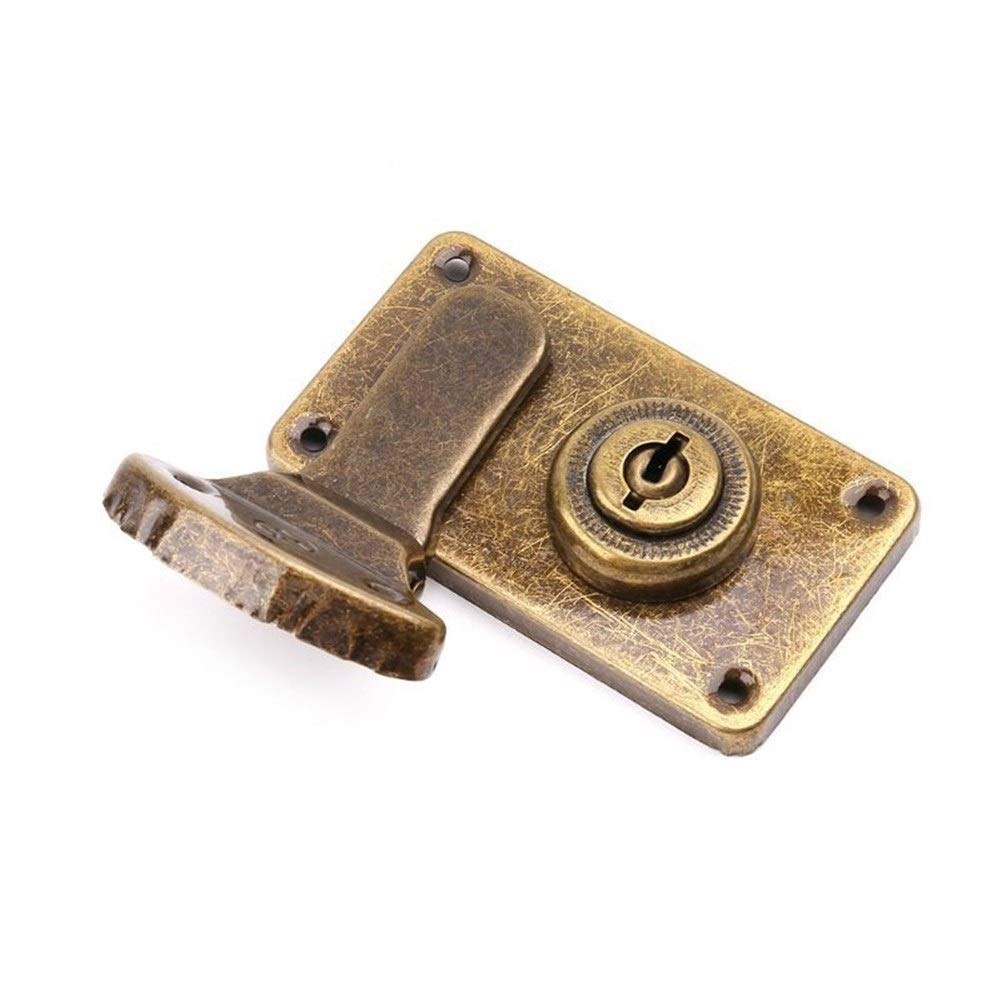 Vintage Bronze Tone Leather Suitcase Buckle Box with Antique Metal Lock & Toggle Hasp Latch - YINGJUN - Perfect for Vintage Luggage, Trunks, Chests & DIY Craft Projects
