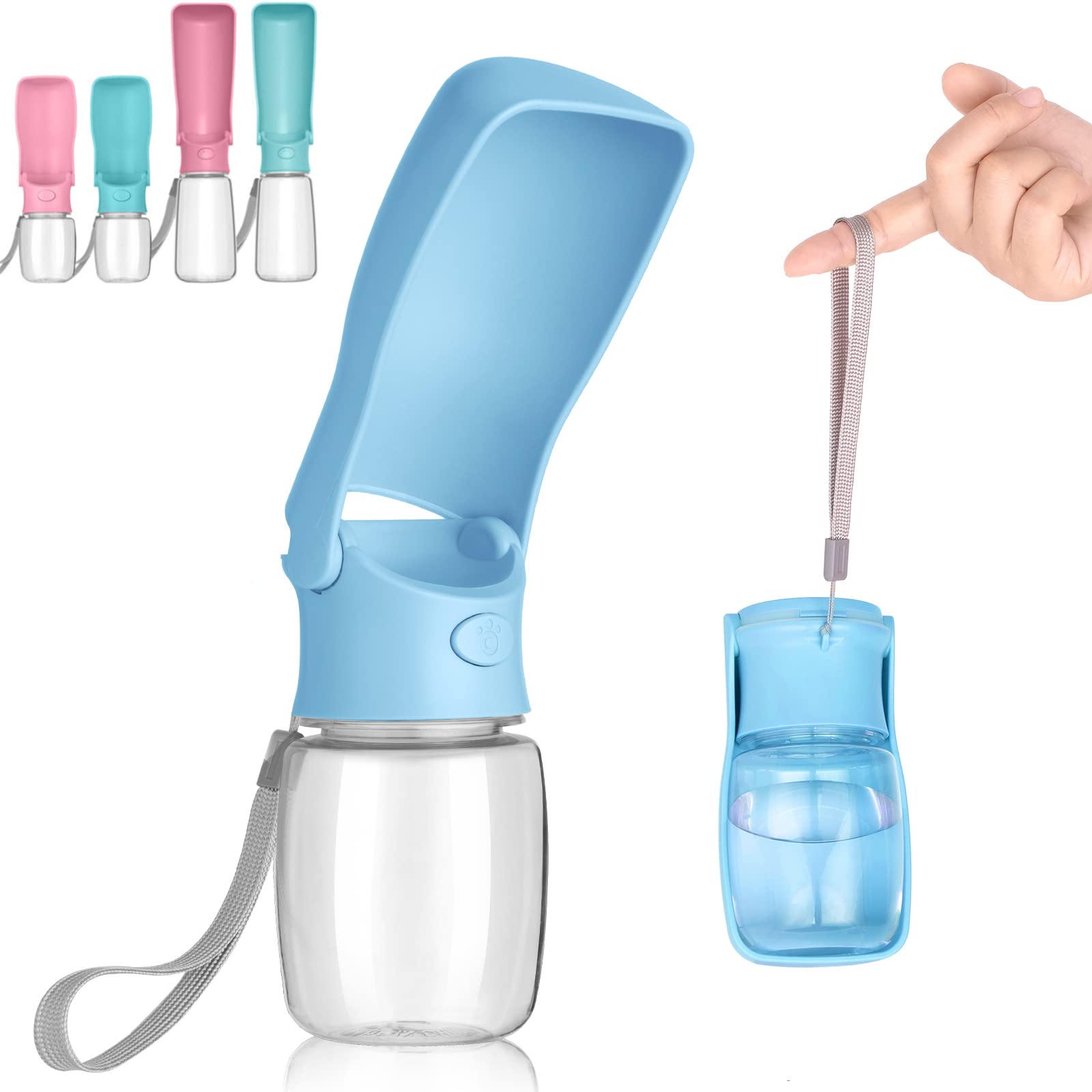 Foldable Dog Water Bottle - Portable Pet Water Dispenser for Dogs & Cats | Leak Proof Travel Water Bottle with Food Grade Plastic | Perfect for Outdoor Walking, Hiking, Camping & Travel (Sky Blue)