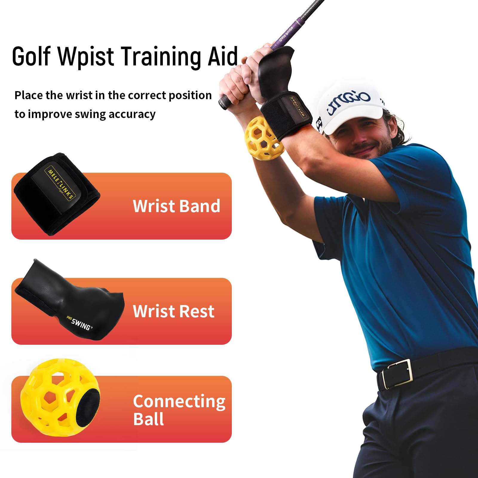 **Golf Swing Trainer for Beginners - Essential Golf Training Aid to Improve Wrist & Posture | Perfect for Indoor & Outdoor Practice**