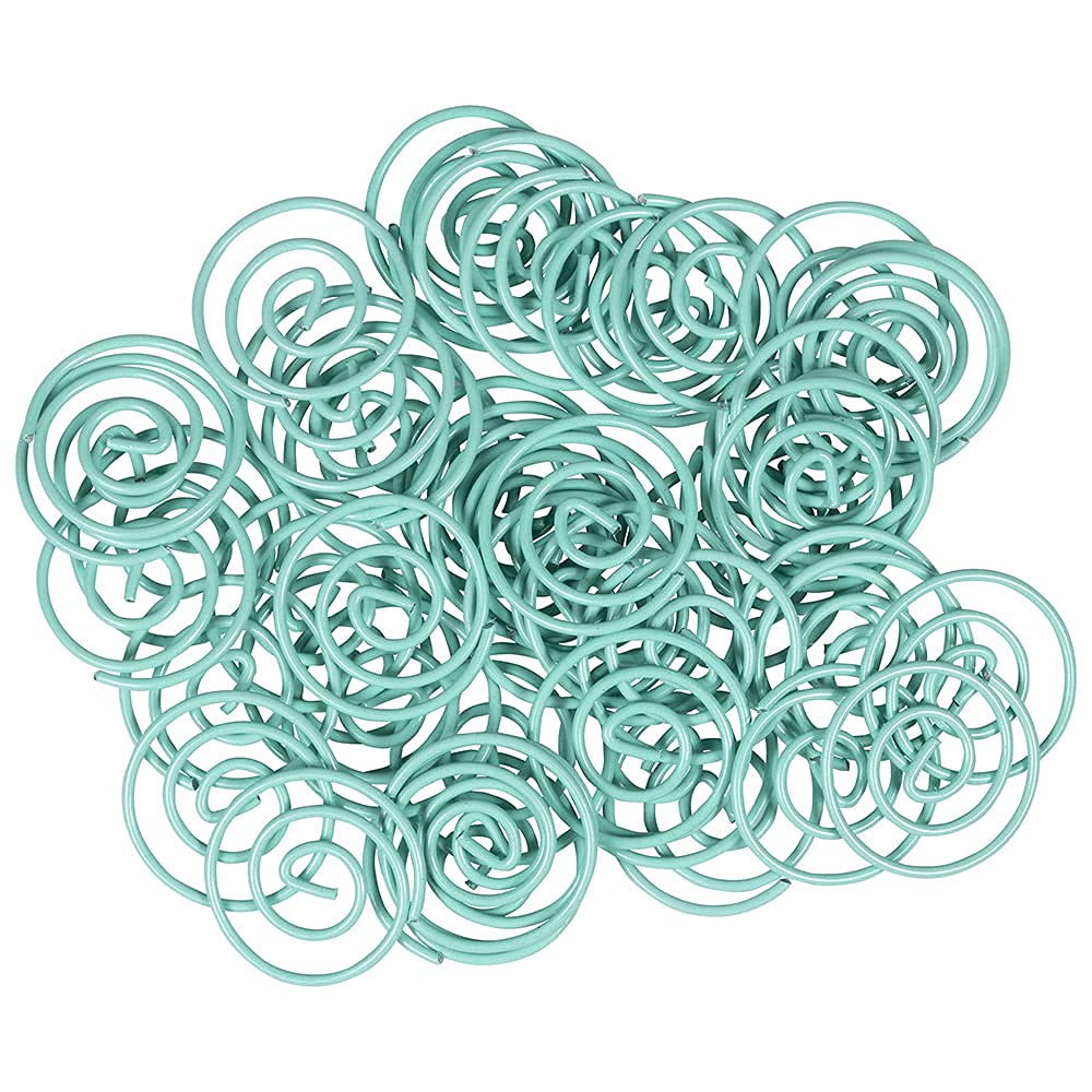 JAM PAPER Circular Paper Clips - Round Binder Clips - Teal Color - 50 Pack for Office, School, and Craft Organization