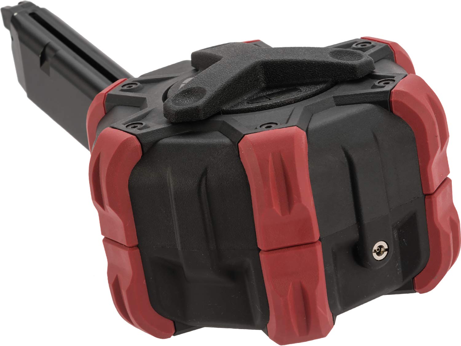 AW Custom Drum Airsoft Magazine - High-Capacity Gas Blowback Magazine for Airsoft Pistols & Rifles (SAI BLU/Elite Force G/Red) - Perfect for Milsim, Target Practice & Competitive Airsoft Games