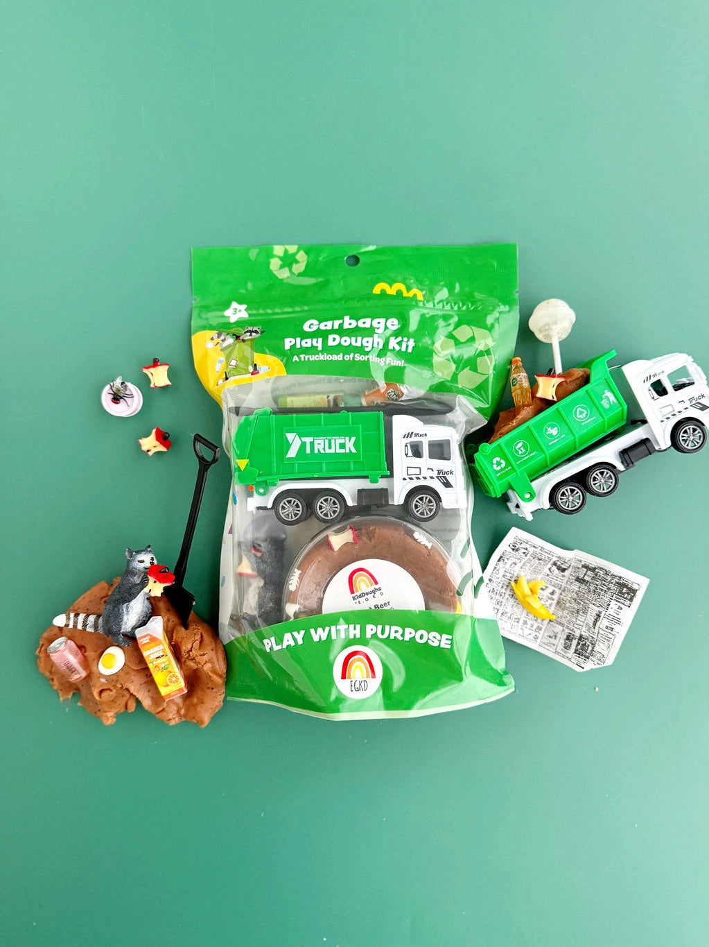 Kiddough Play Kit - Fun & Educational Garbage Truck Toy for Kids | Pretend Play, Learning Activities & Imaginative Play Scenes