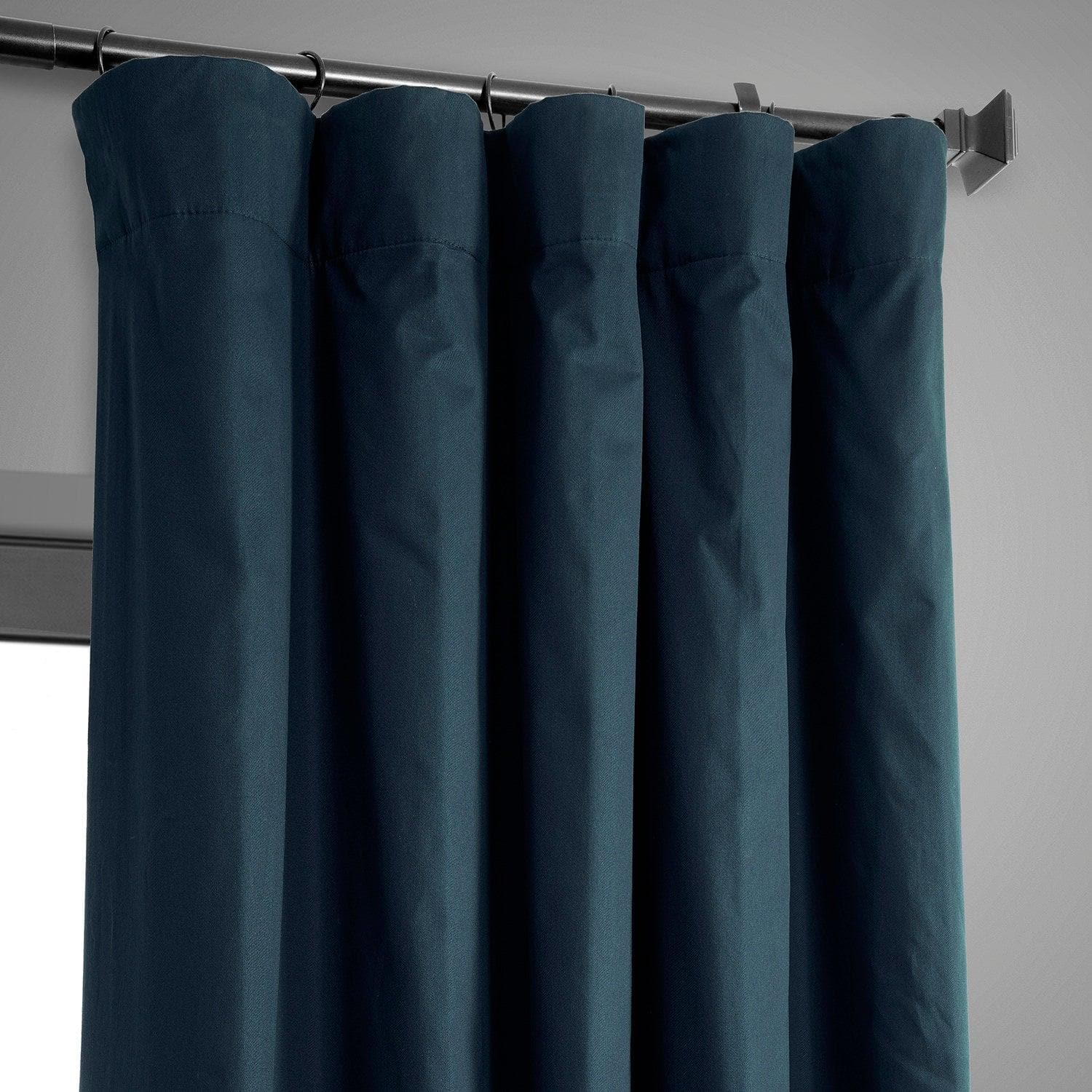 Premium Navy Blue Solid Cotton Blackout Curtains for Hotels & Home - Thermal Insulated, Noise Reducing, Light Blocking for Bedroom & Living Room