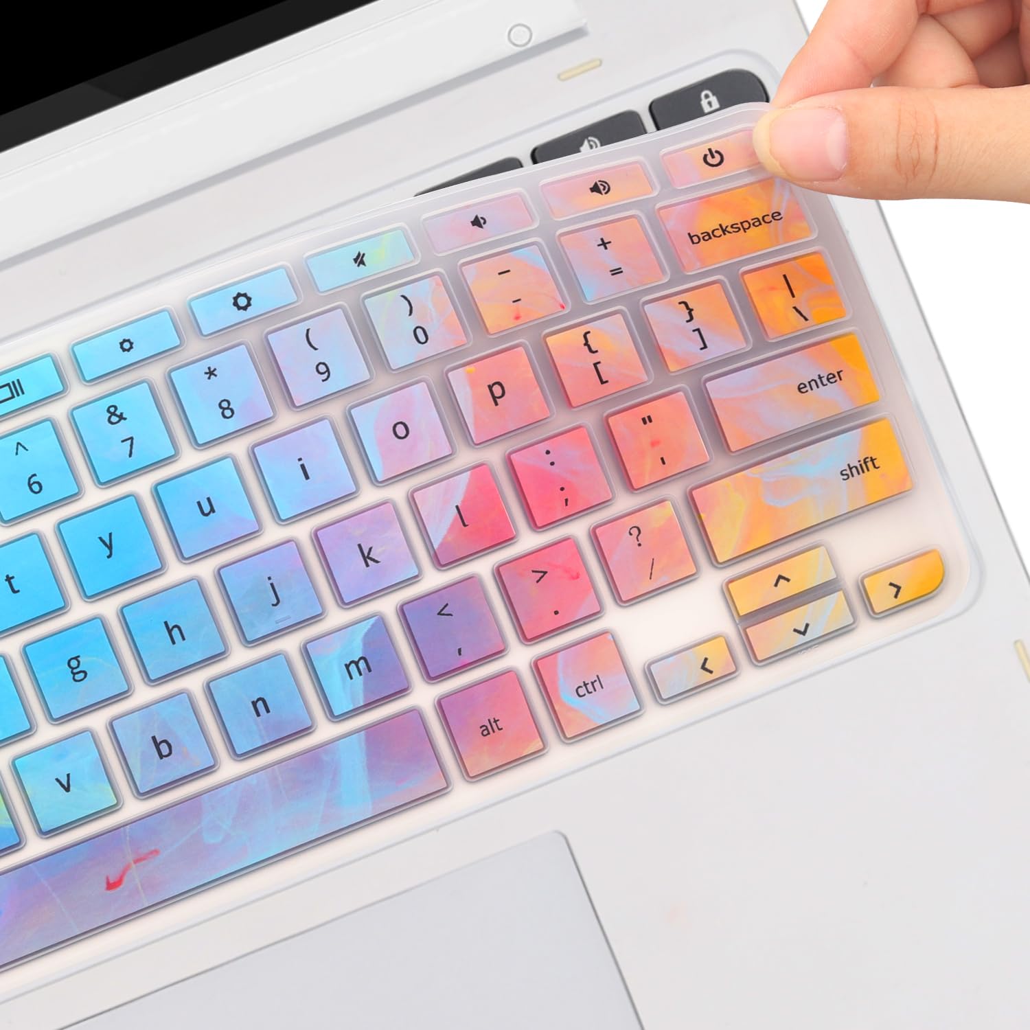 Colorful Silicone Keyboard Cover for Acer Chromebook Spin 11/13 (Models 311, 314, 511, 512, 513, 514, CP311, CP511, CP713, C733, C734, C736, C851, C852, C933, CB311, CB314, CB514) - Waterproof & Dustproof Protection for School, Office & Travel Use