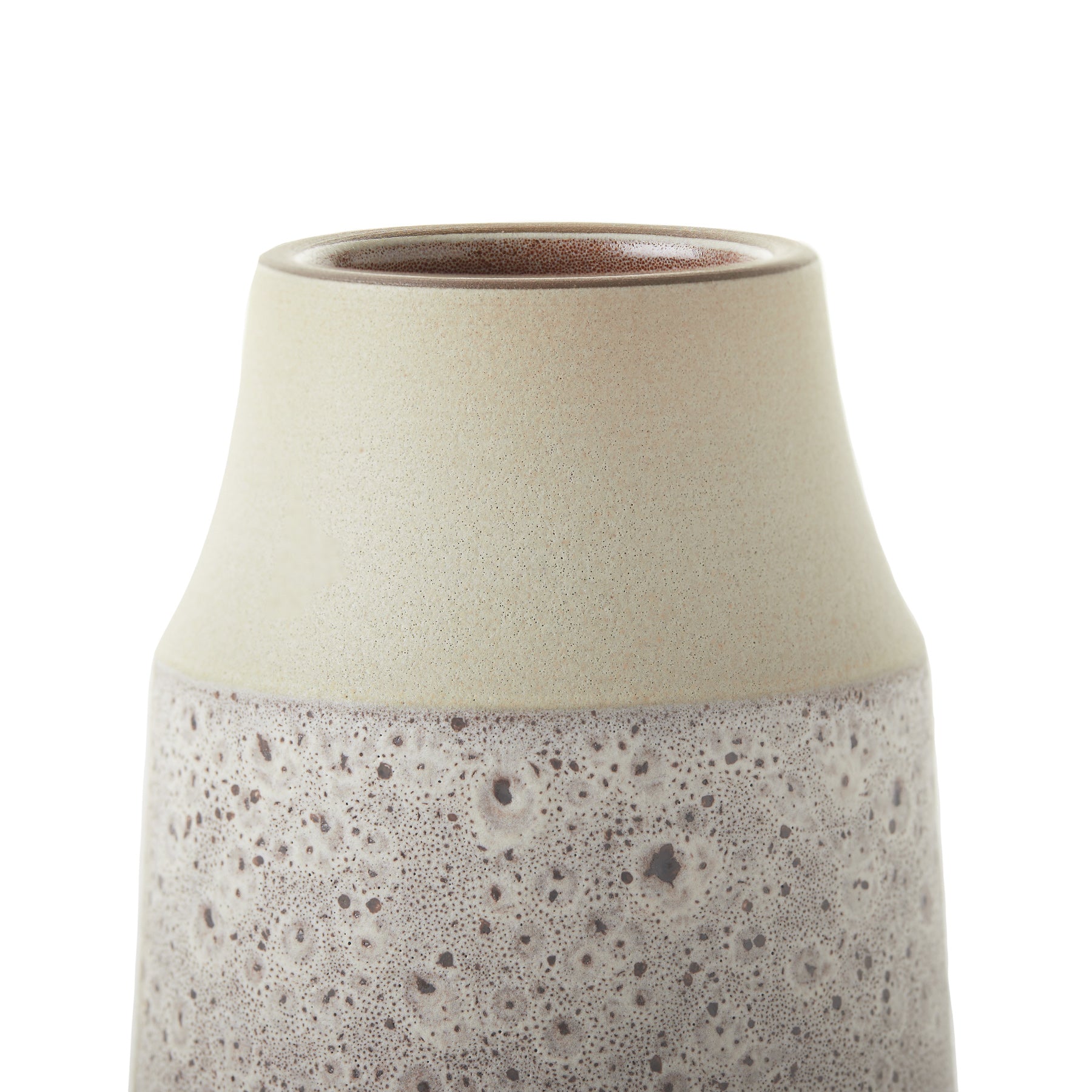Vanilla Bean & Matte Brown Ceramic Neck Vase - Elegant Home Decor for Living Room, Dining Table, and Wedding Centerpieces