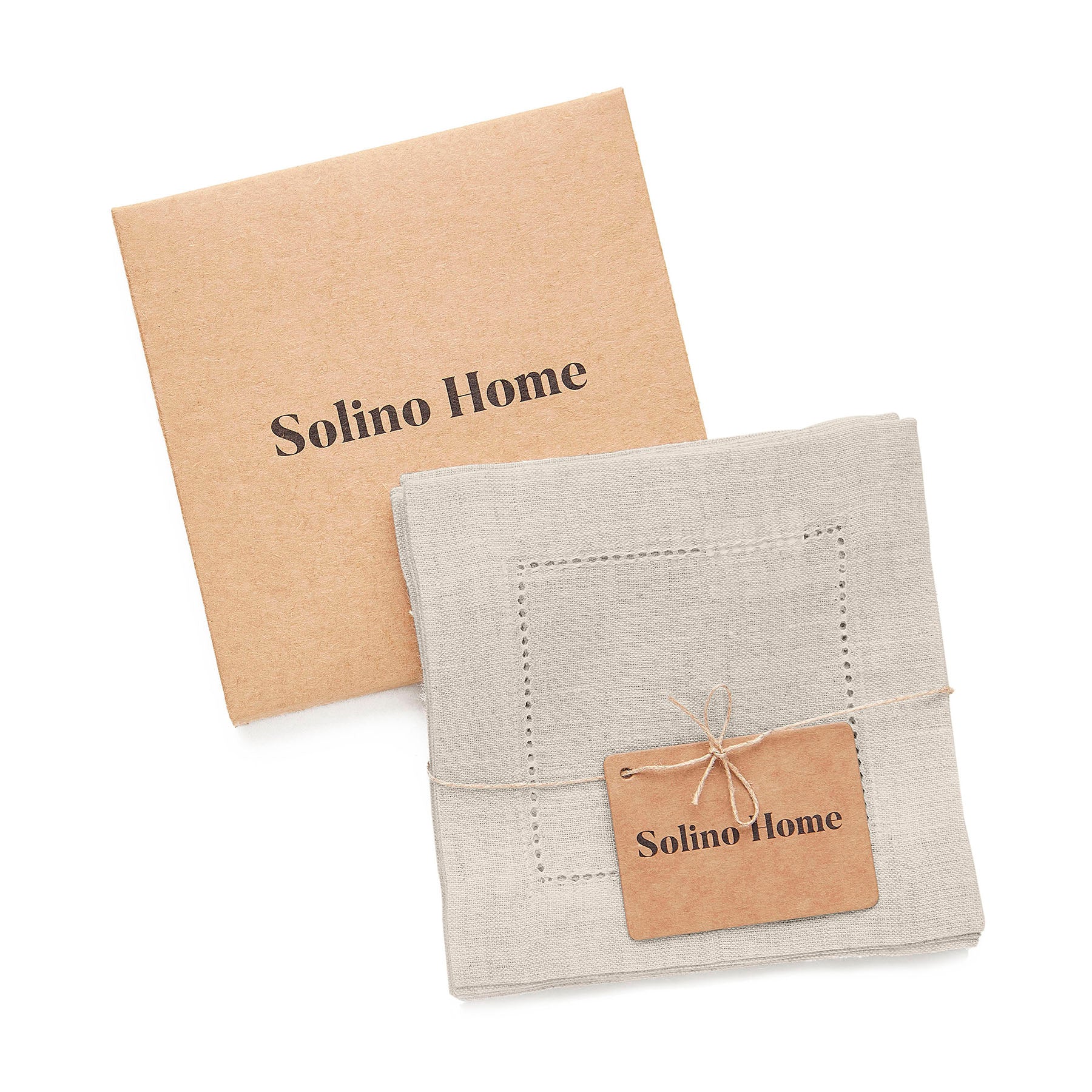 Premium Classic Hemstitch Cocktail Napkins - Set of 12 White Linen Napkins for Parties, Weddings & Formal Dining - Elegant Drink Coasters for Home Bar & Dinner Table Decor