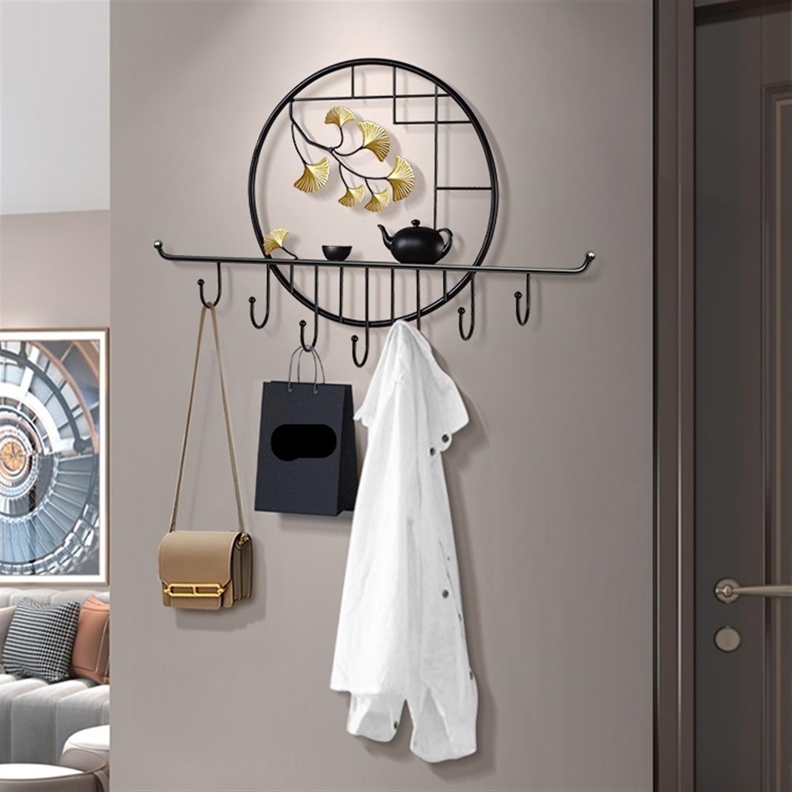 Heavy Duty Wall Mounted Coat Rack - Metal Hooks for Jackets, Hats & Towels - Perfect for Bathroom & Entryway