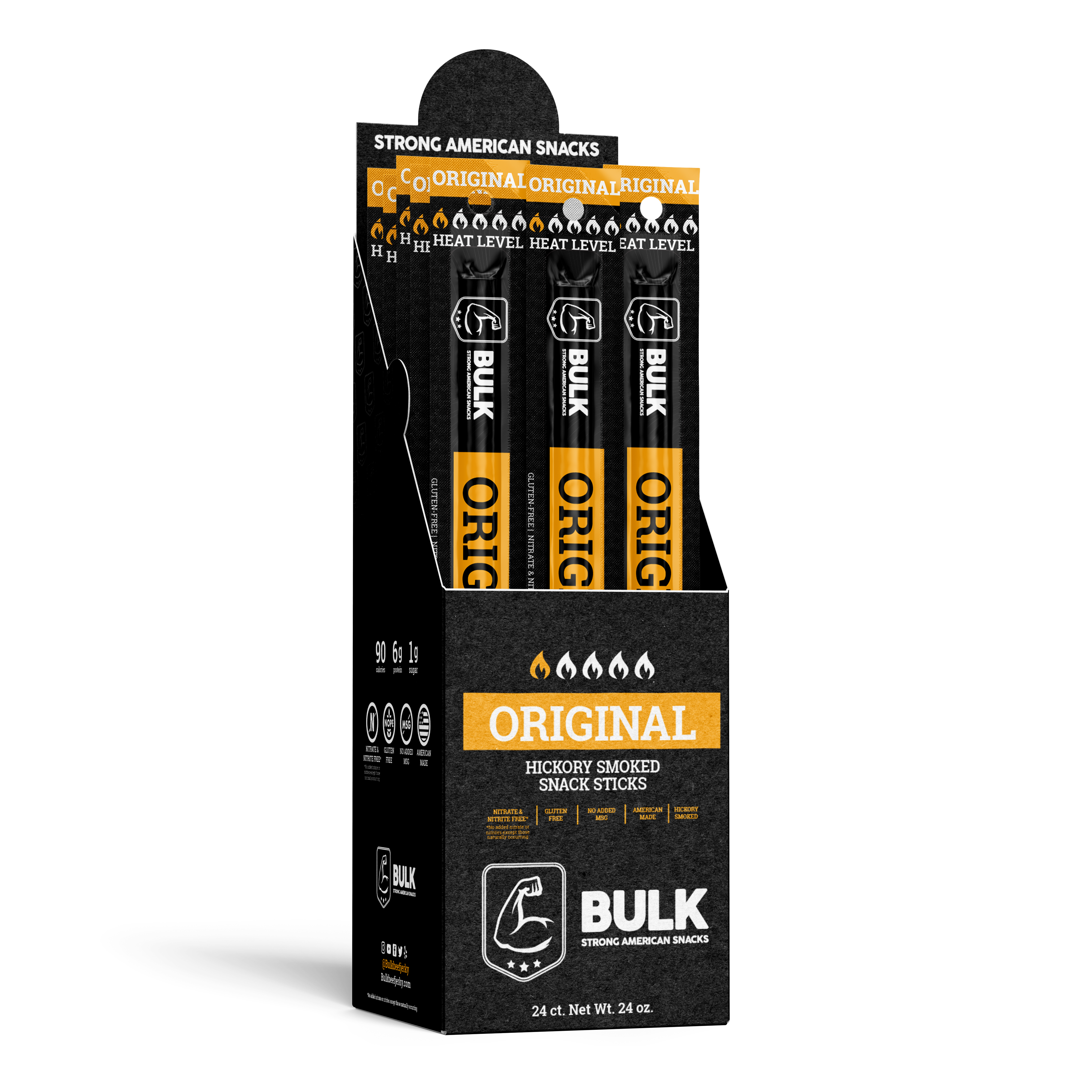 Original Beef Jerky Snack Sticks - High Protein, Low Carb, Gluten-Free - Perfect for Hiking, Camping & Road Trips